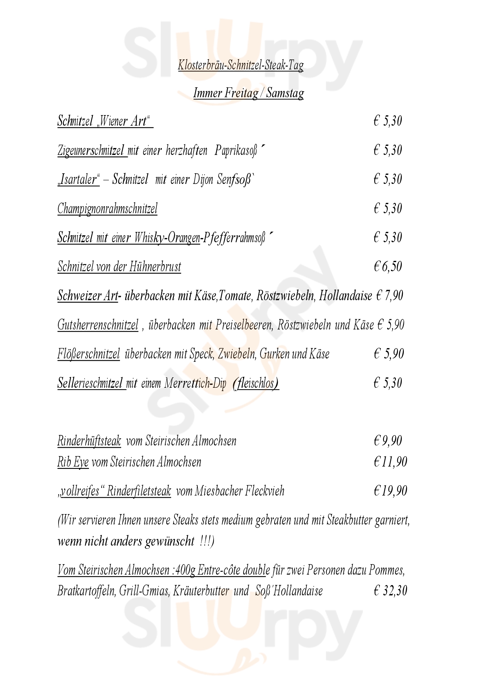 Klosterbräustüberl München Menu - 1