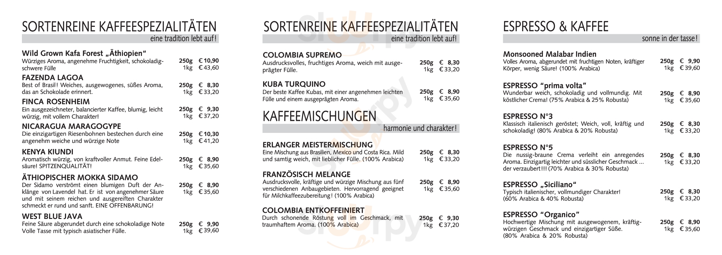 Königsmanns Kaffeerösterei, Erlangen Erlangen Menu - 1