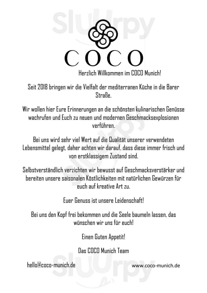 Coco Munich München Menu - 1