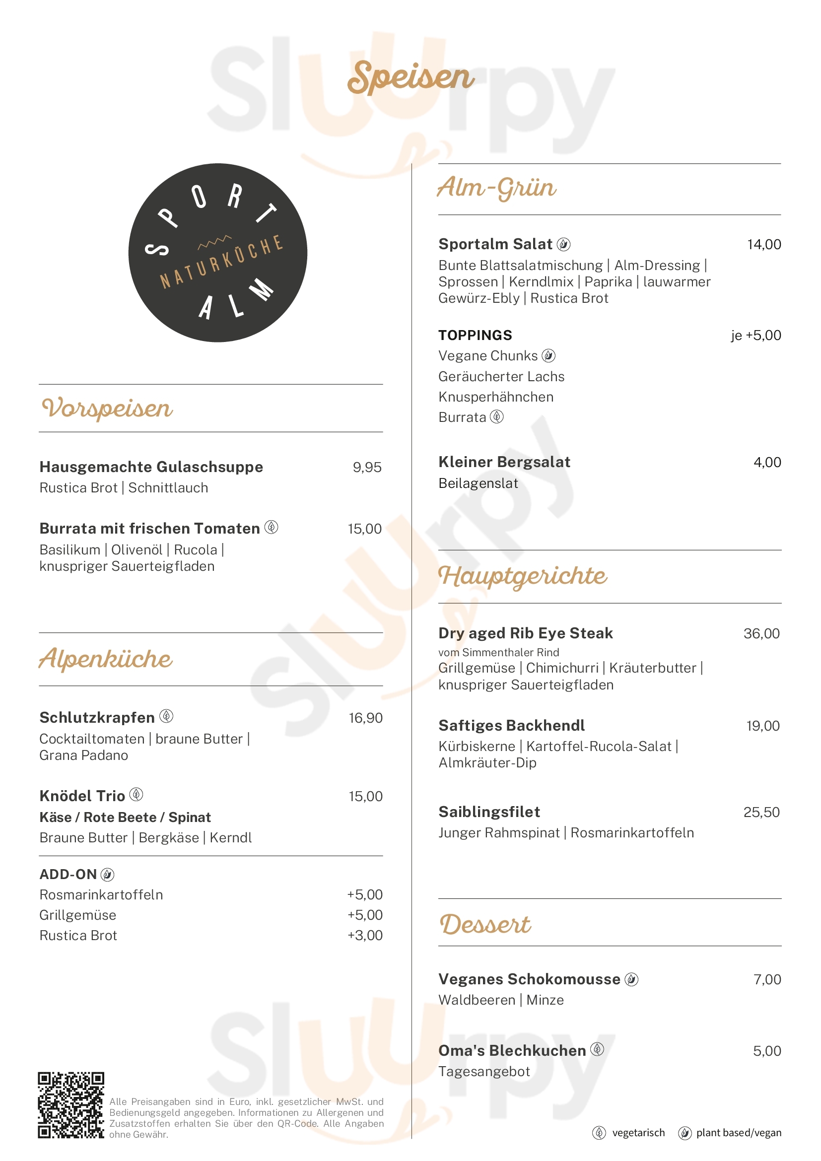 Sportalm München Menu - 1