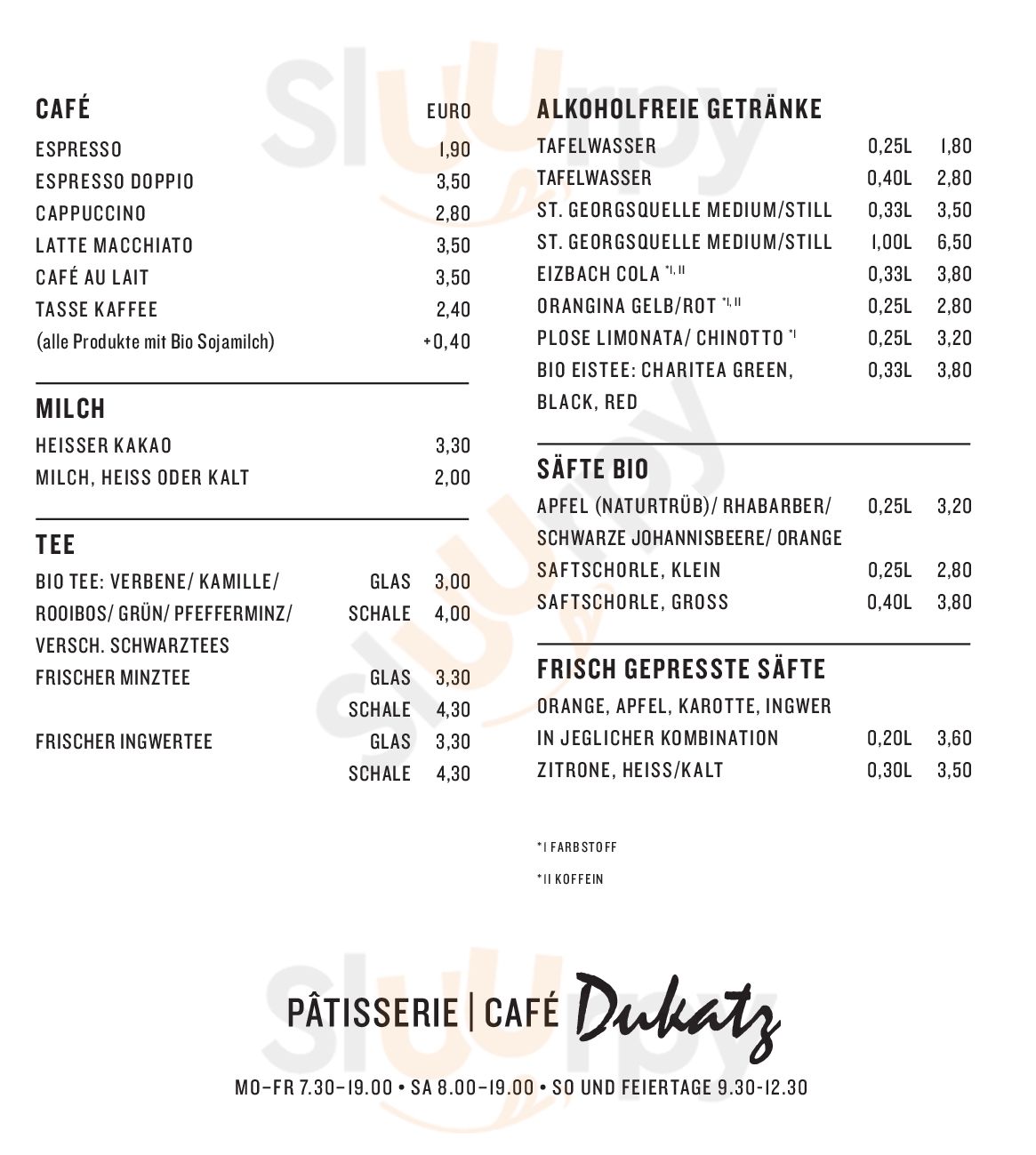 Pâtisserie Café Dukatz München Menu - 1