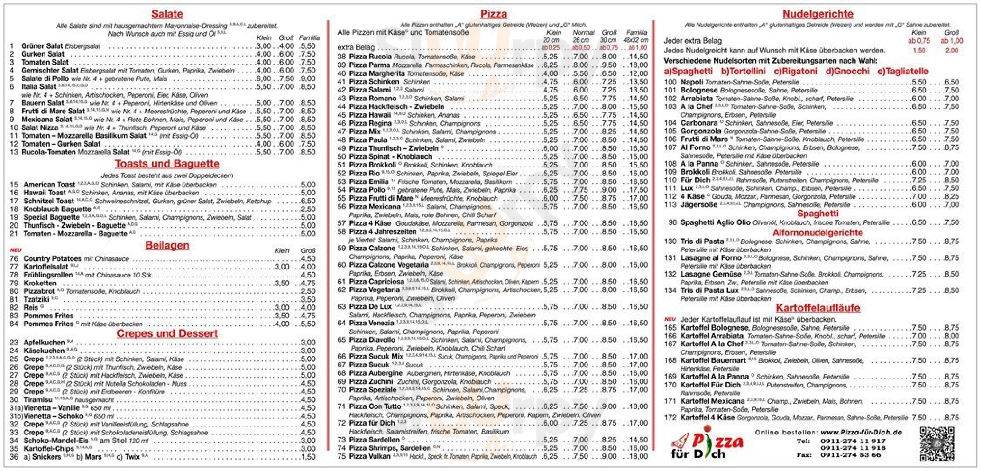 Pizza Für Dich Nürnberg Menu - 1