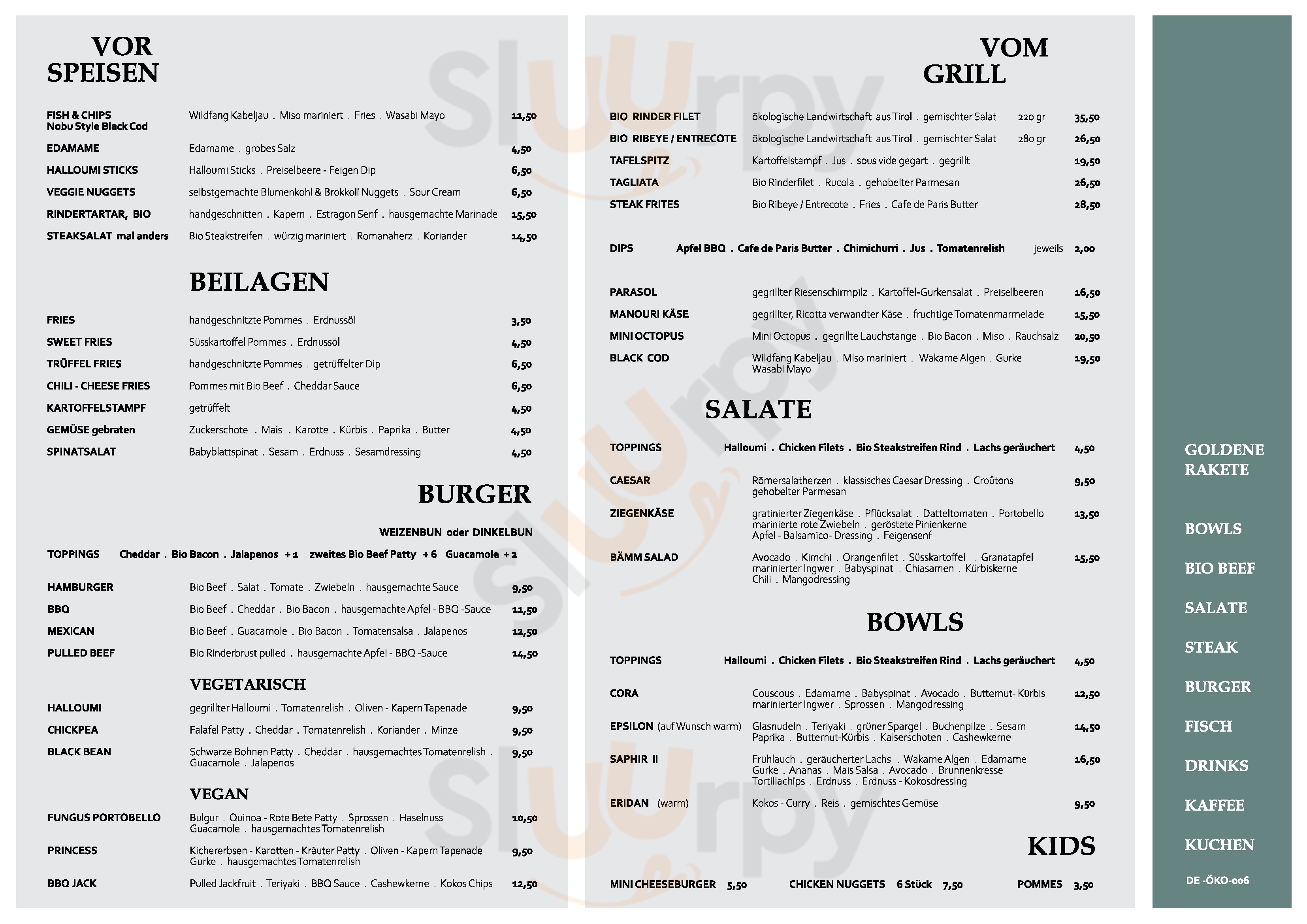 Goldene Rakete München Menu - 1