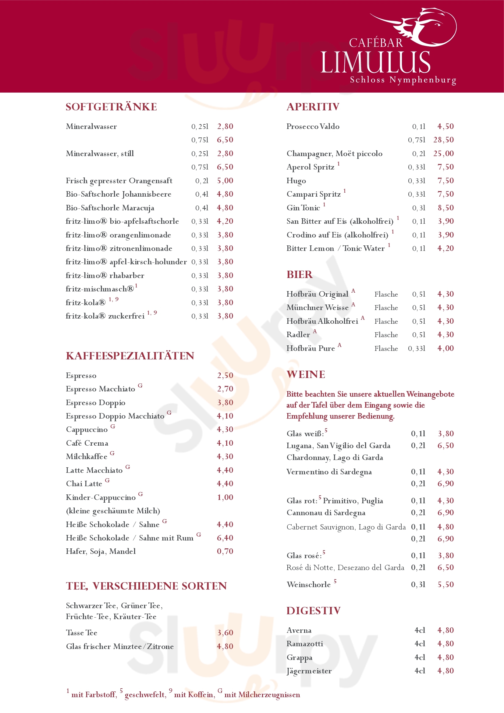 Cafébar Limulus München Menu - 1