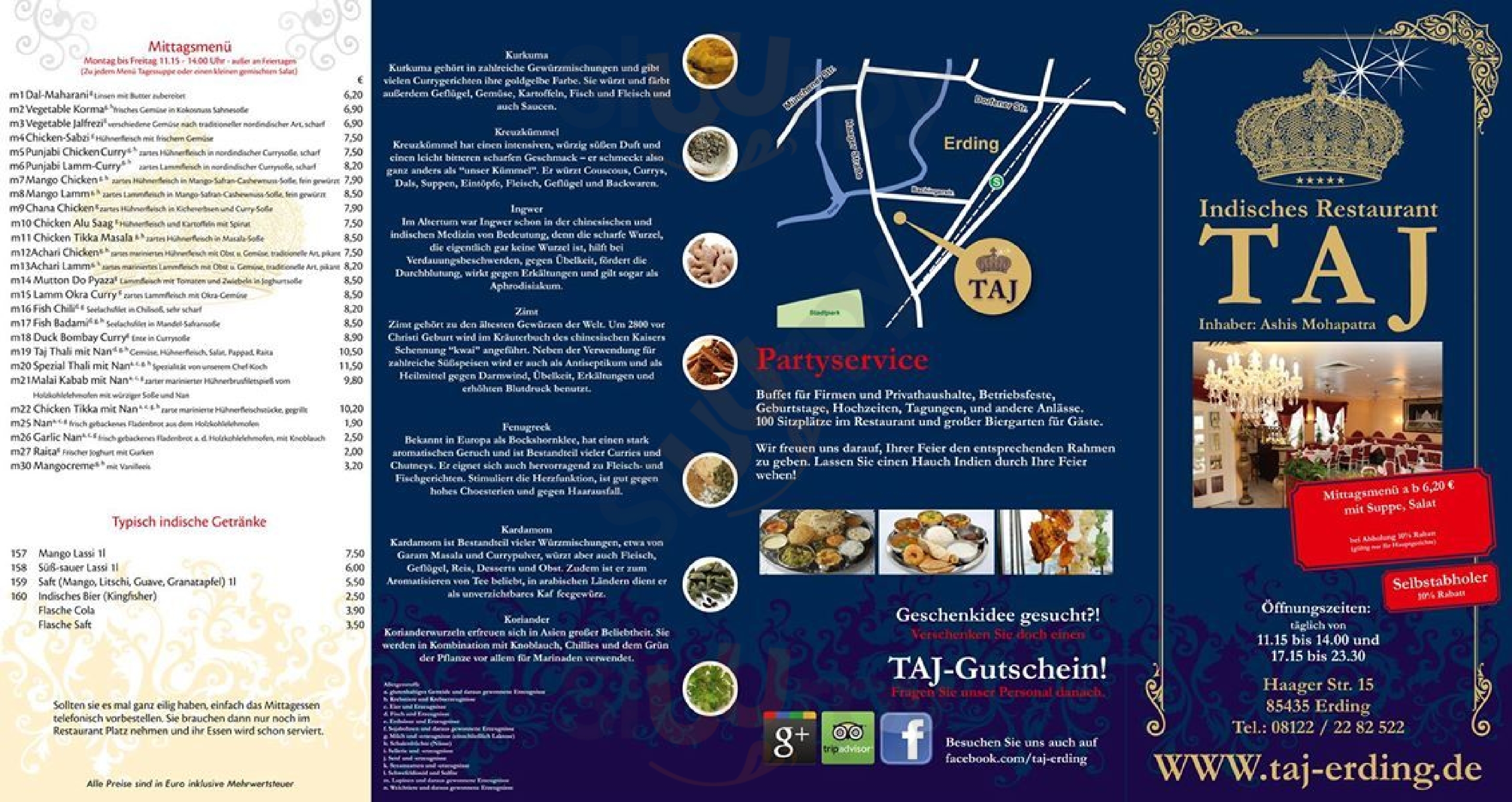 Taj Indisches Restaurant Erding Menu - 1