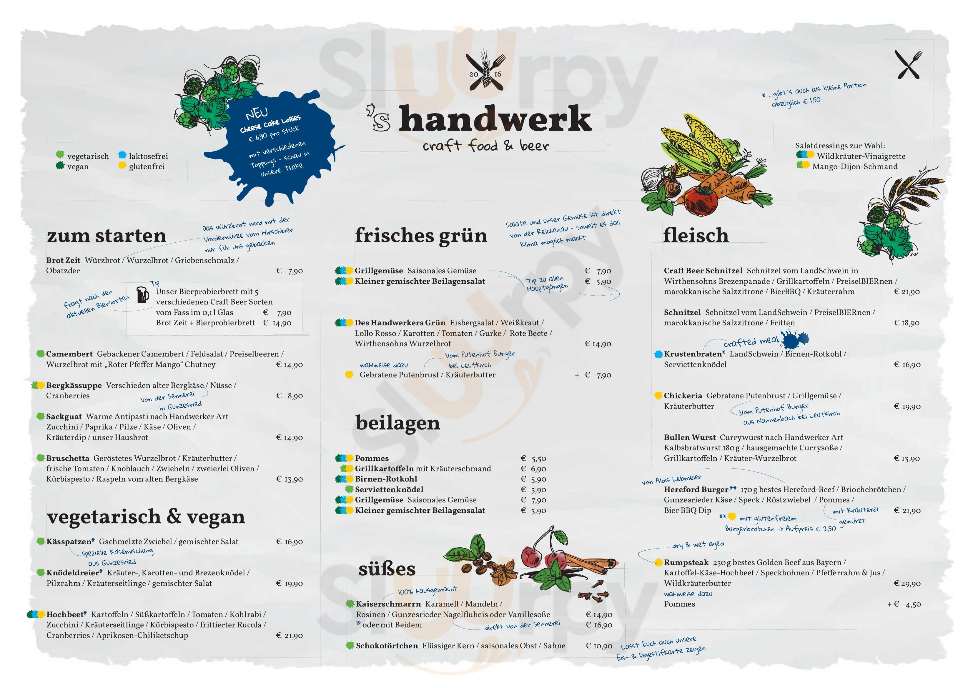 ’s Handwerk – Craft Food & Beer Sonthofen Menu - 1