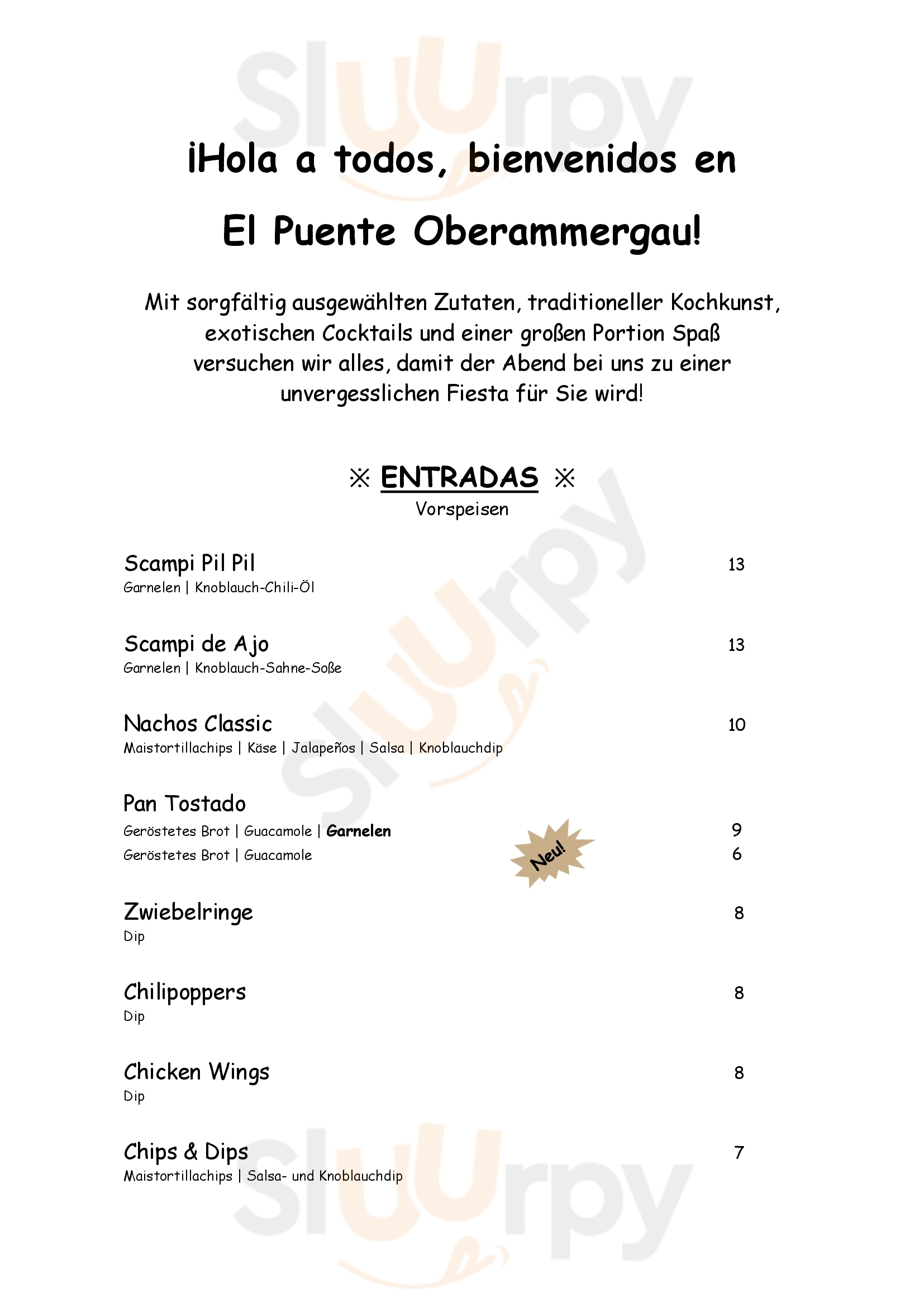 El Puente - Mexican Restaurant Oberammergau Oberammergau Menu - 1