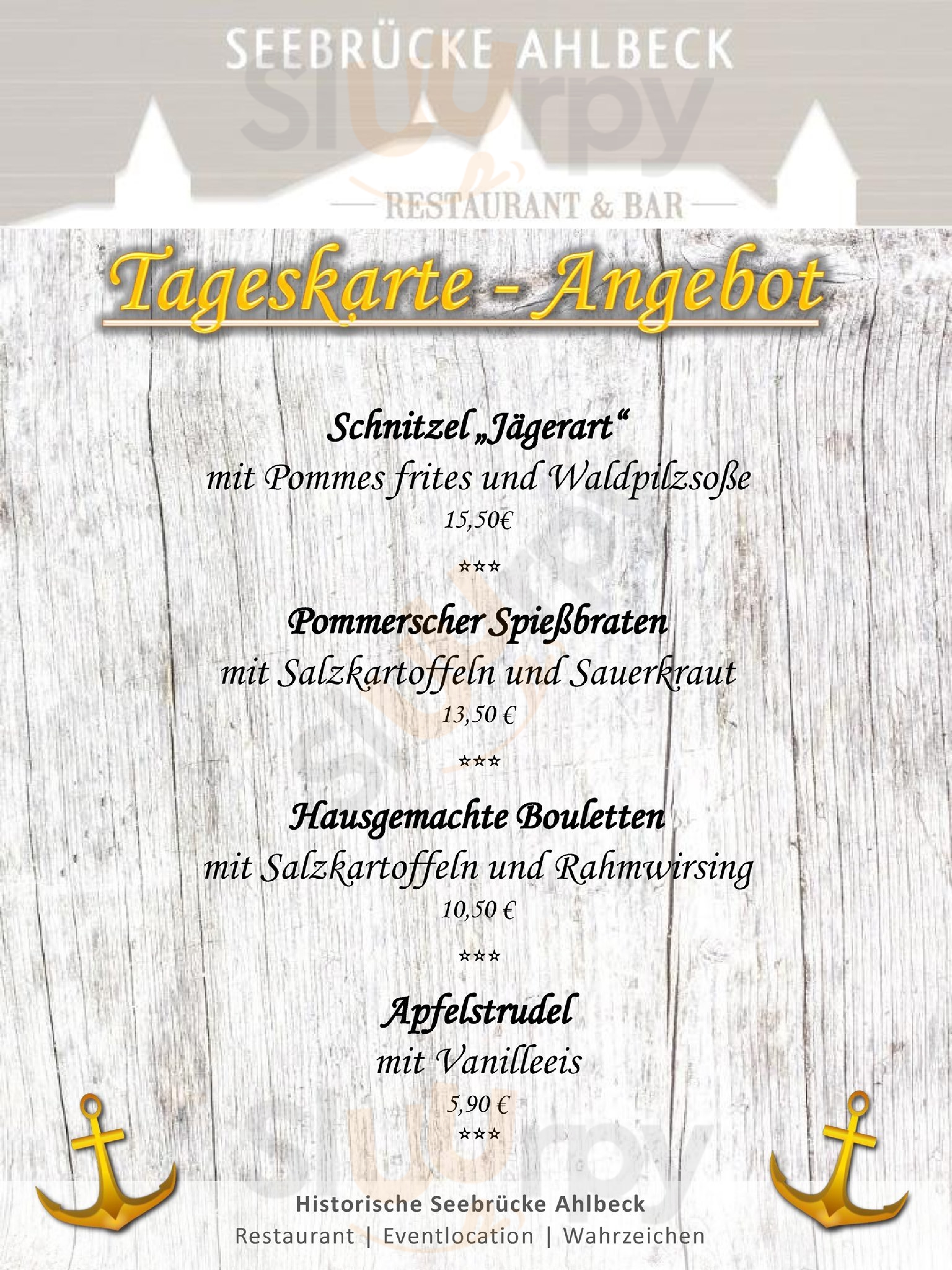 Restaurant Seebrücke Seebad Ahlbeck Menu - 1