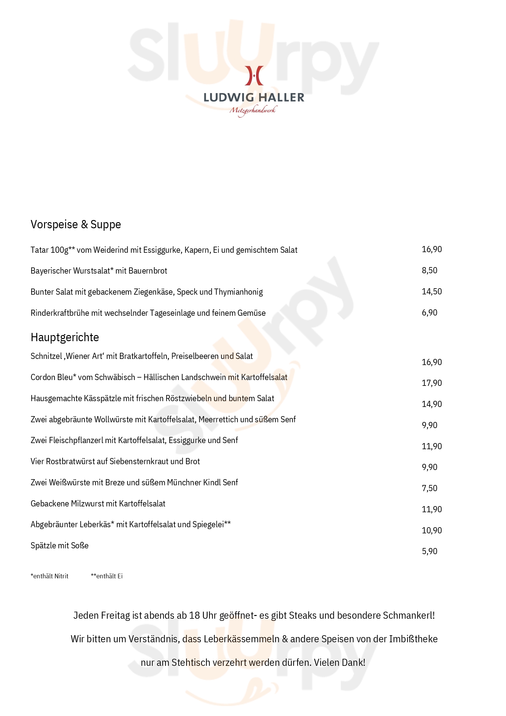 Main Menu - Metzgerei Haller