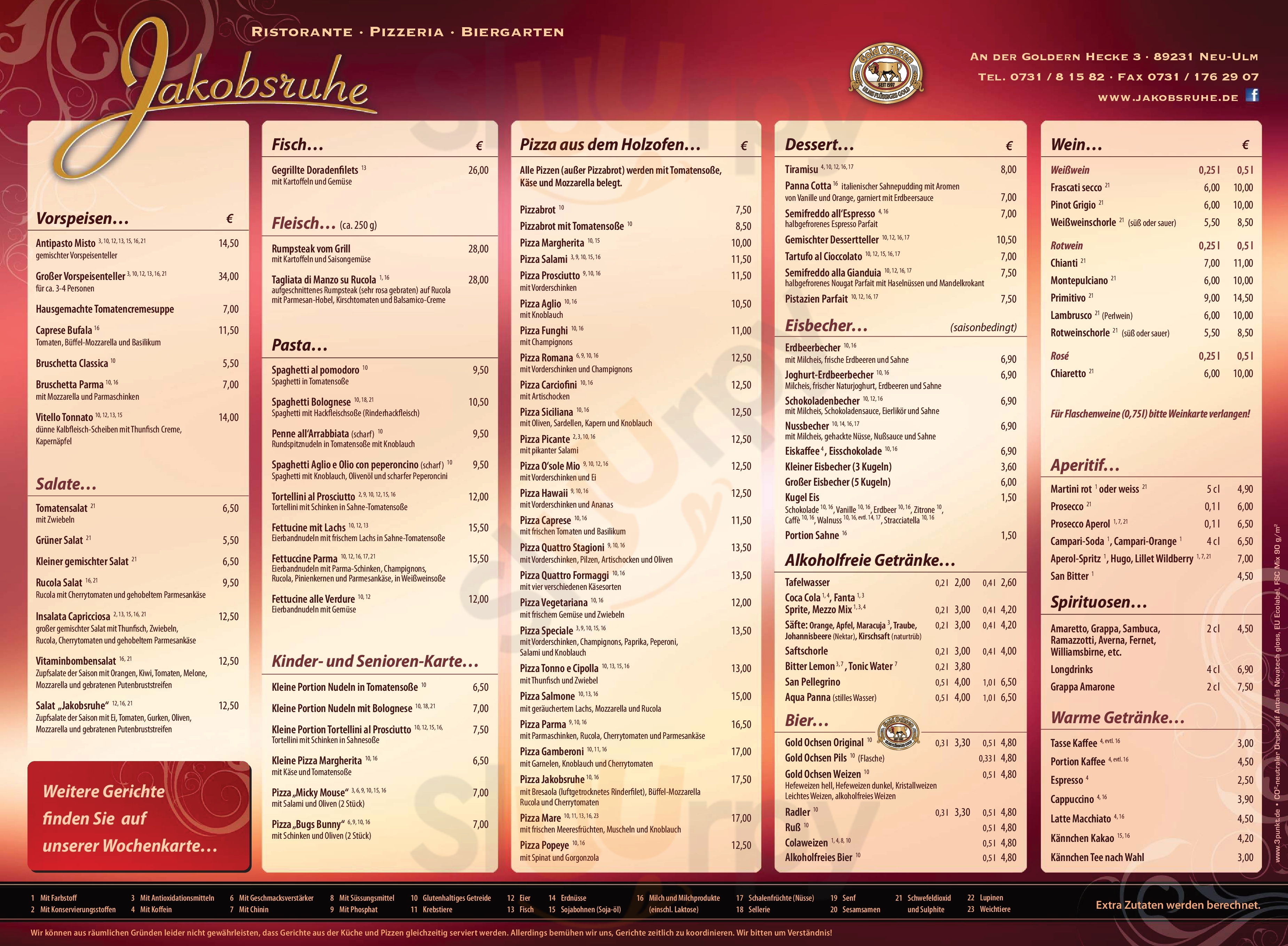 Jakobsruhe Neu-Ulm Menu - 1