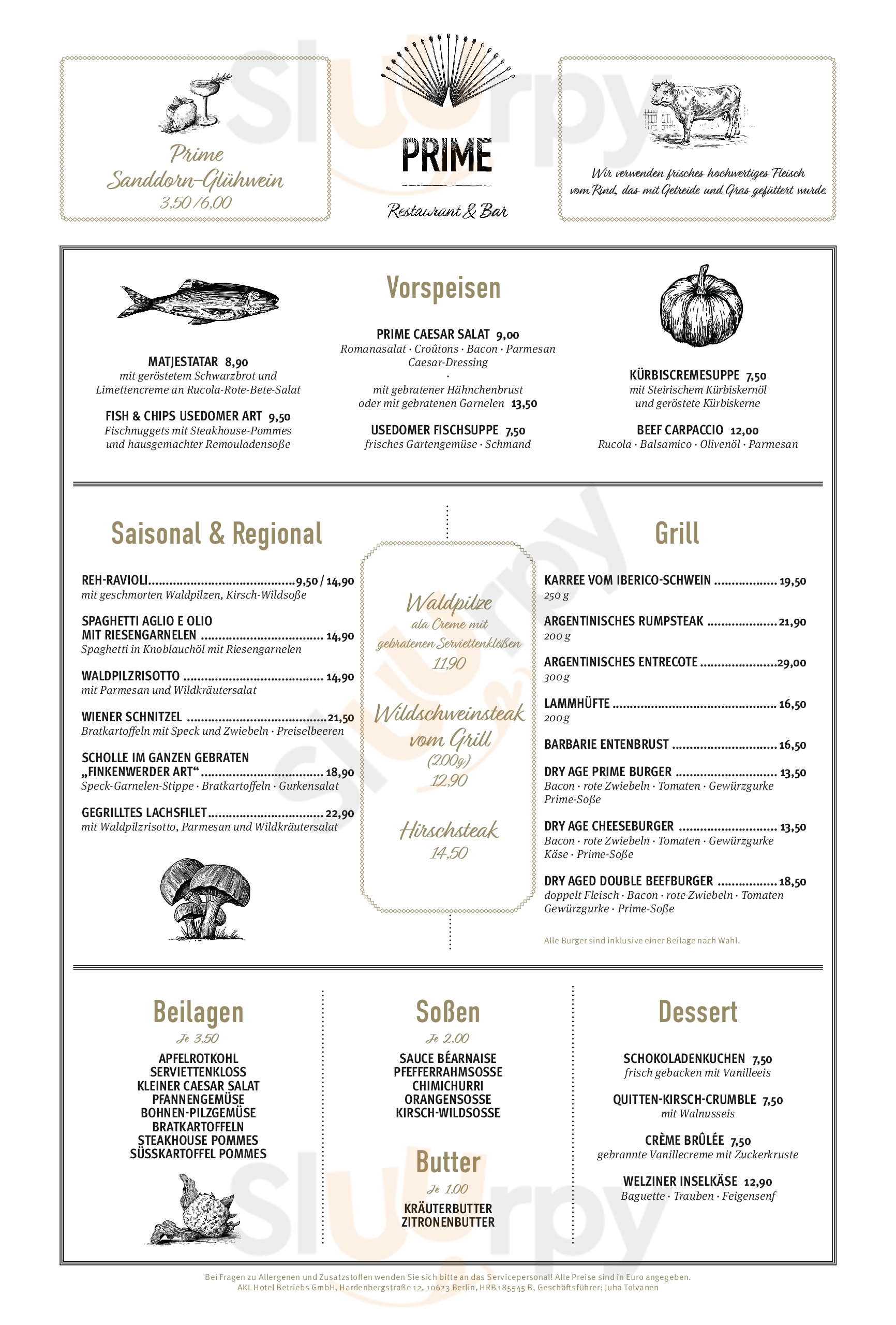 Prime Restaurant & Bar Seebad Ahlbeck Menu - 1