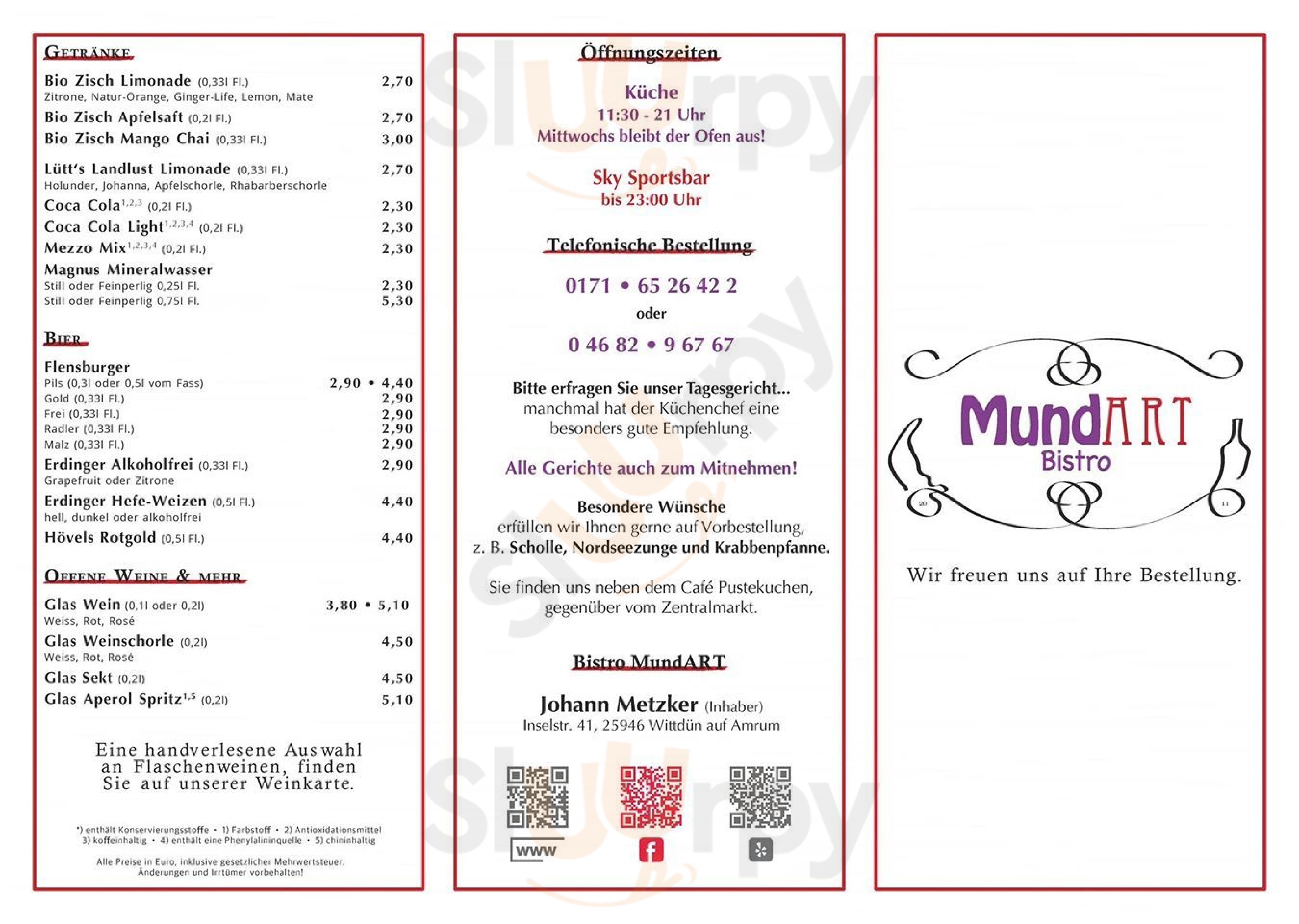 Bistro Mundart Wittdün Menu - 1