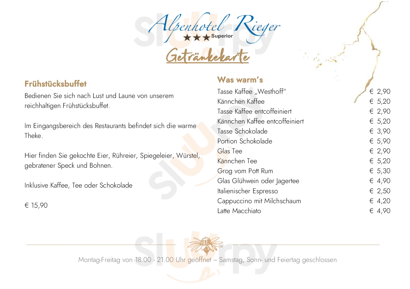 Rieger Mittenwald Menu - 1