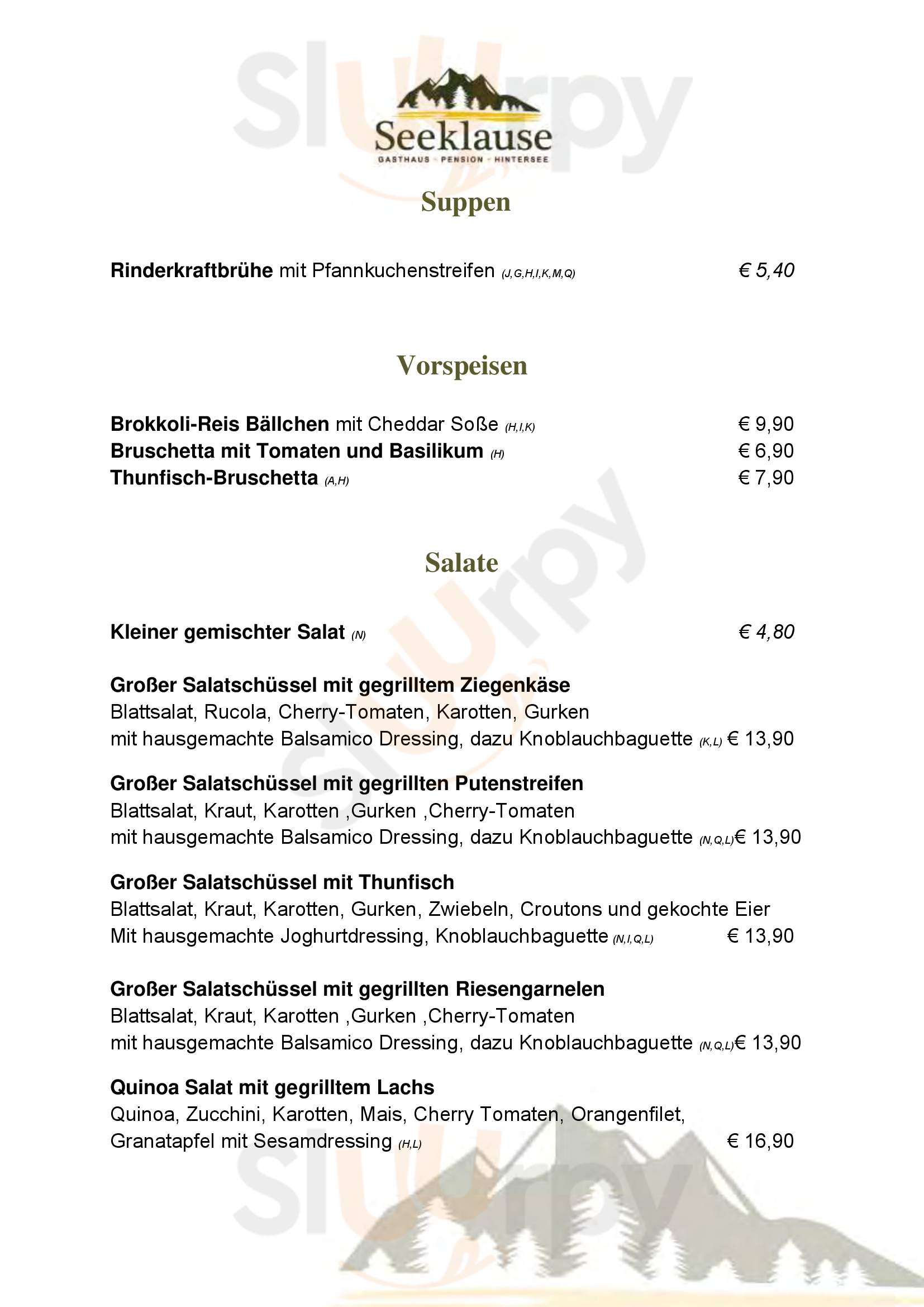 Seeklause - Gasthaus & Pension Ramsau Menu - 1