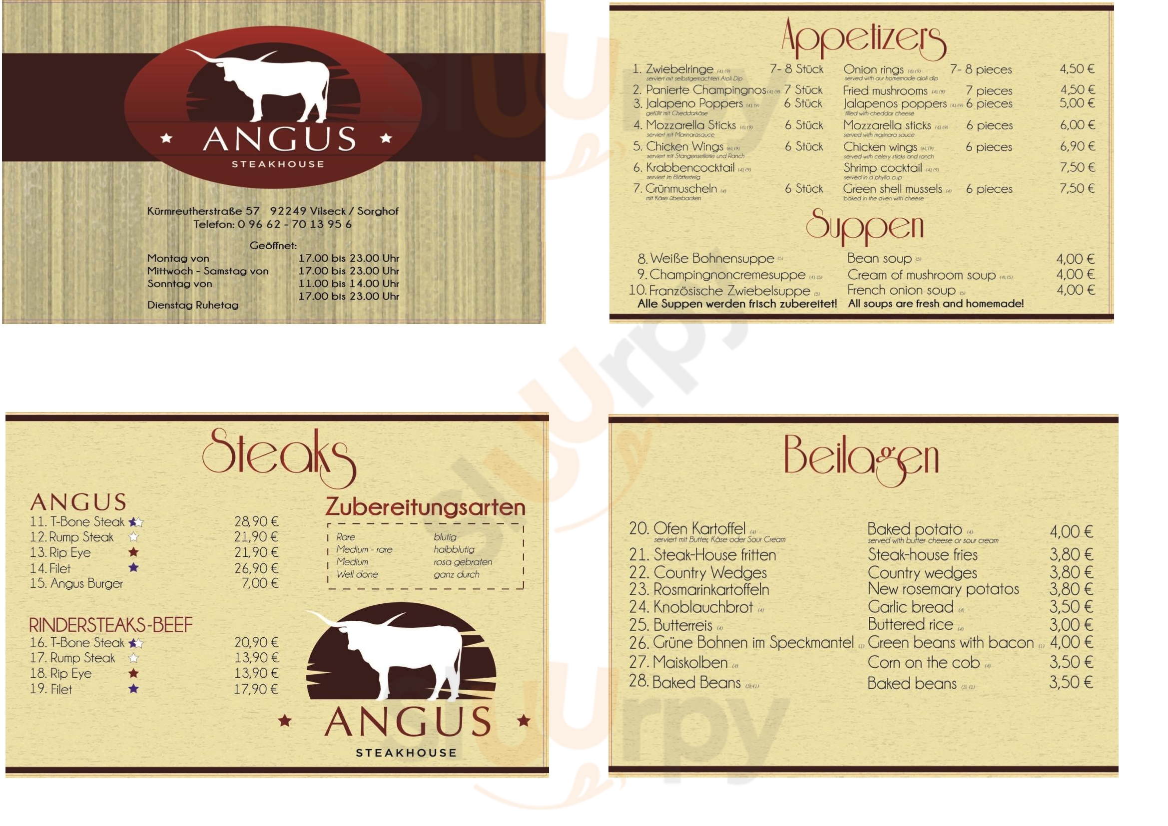 Angus Steakhouse Vilseck Menu - 1
