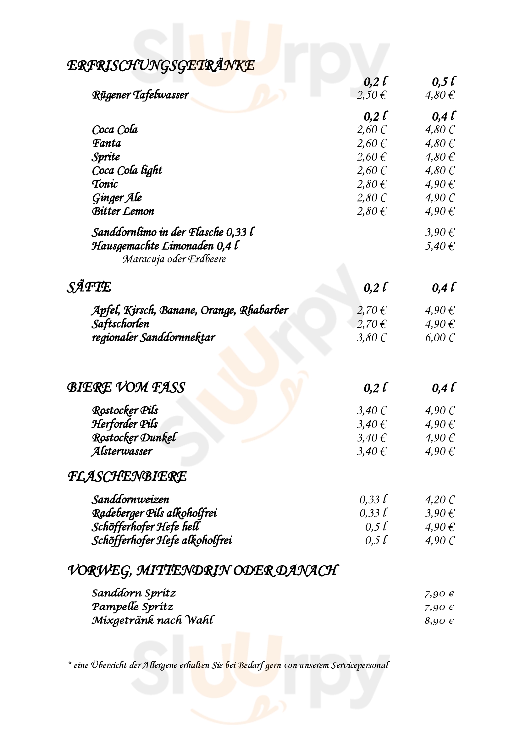 Zur Schaabe Gasthaus & Pension Viola Dhonau Glowe Menu - 1