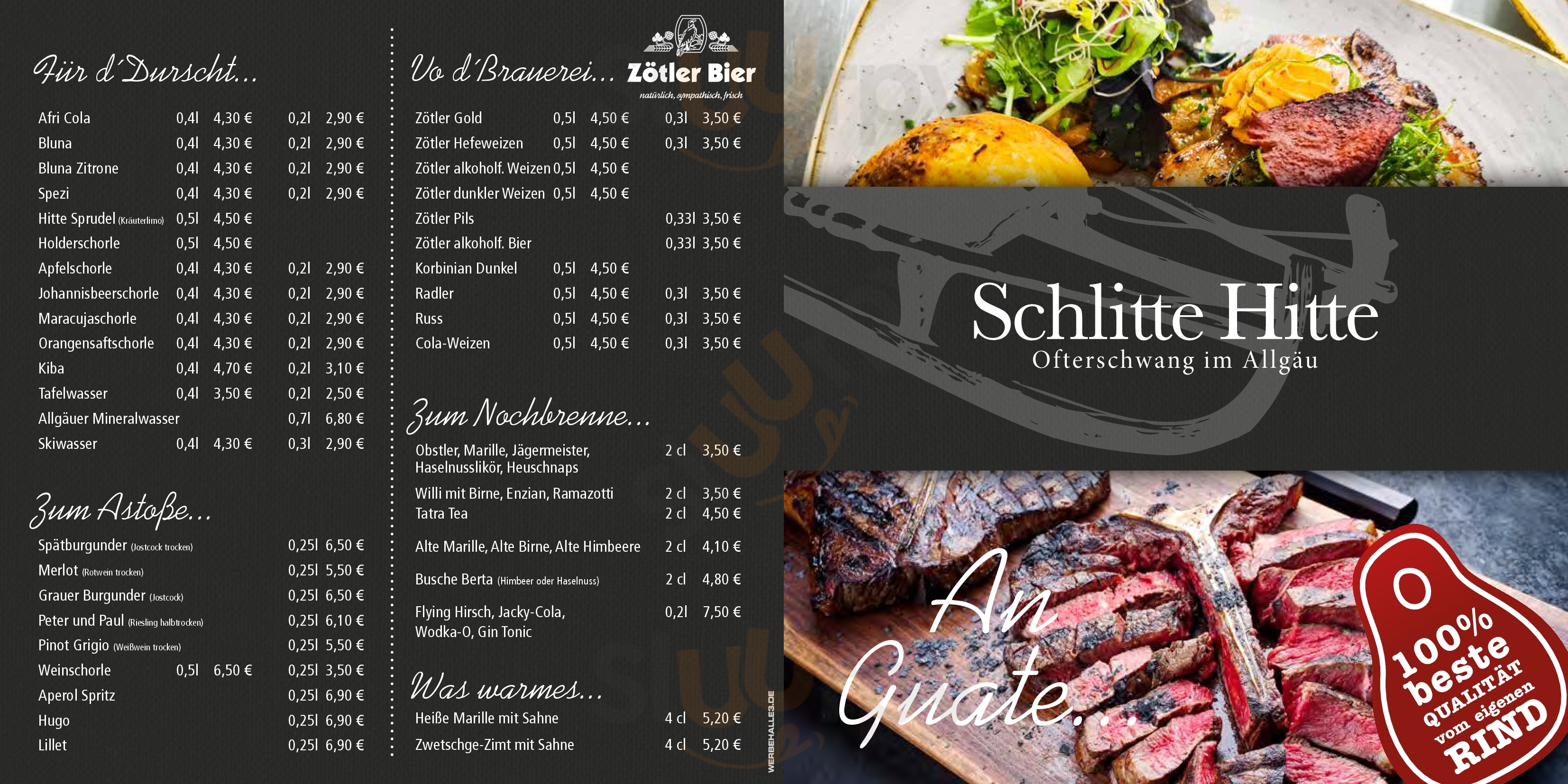 Schlitte-hitte Ofterschwang Ofterschwang Menu - 1