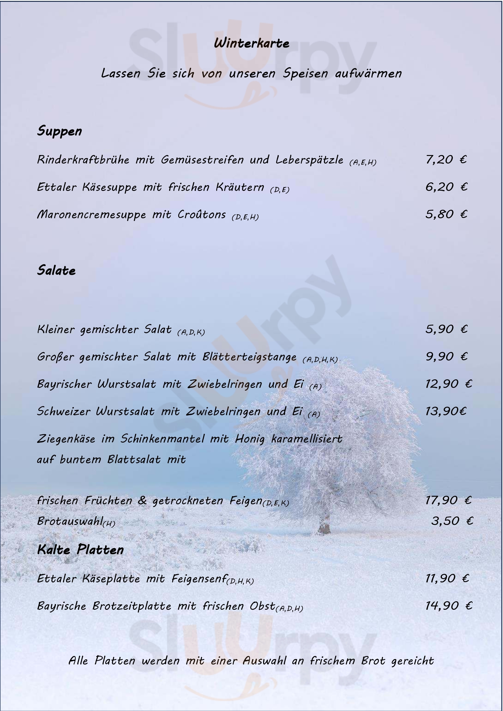 Restaurant Blaue Gams Ettal Menu - 1