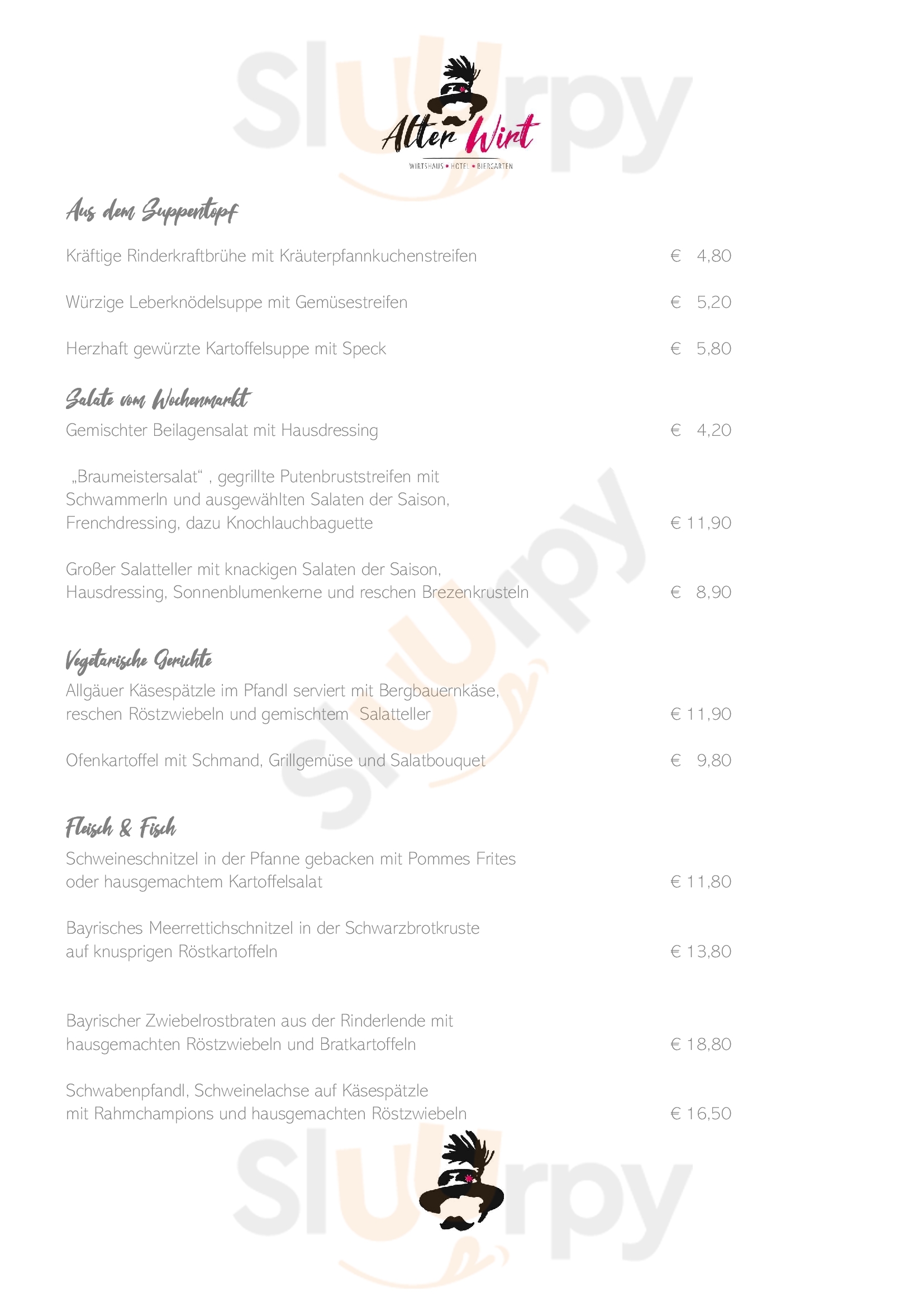 Hotel Gasthof Alter Wirt Farchant Menu - 1