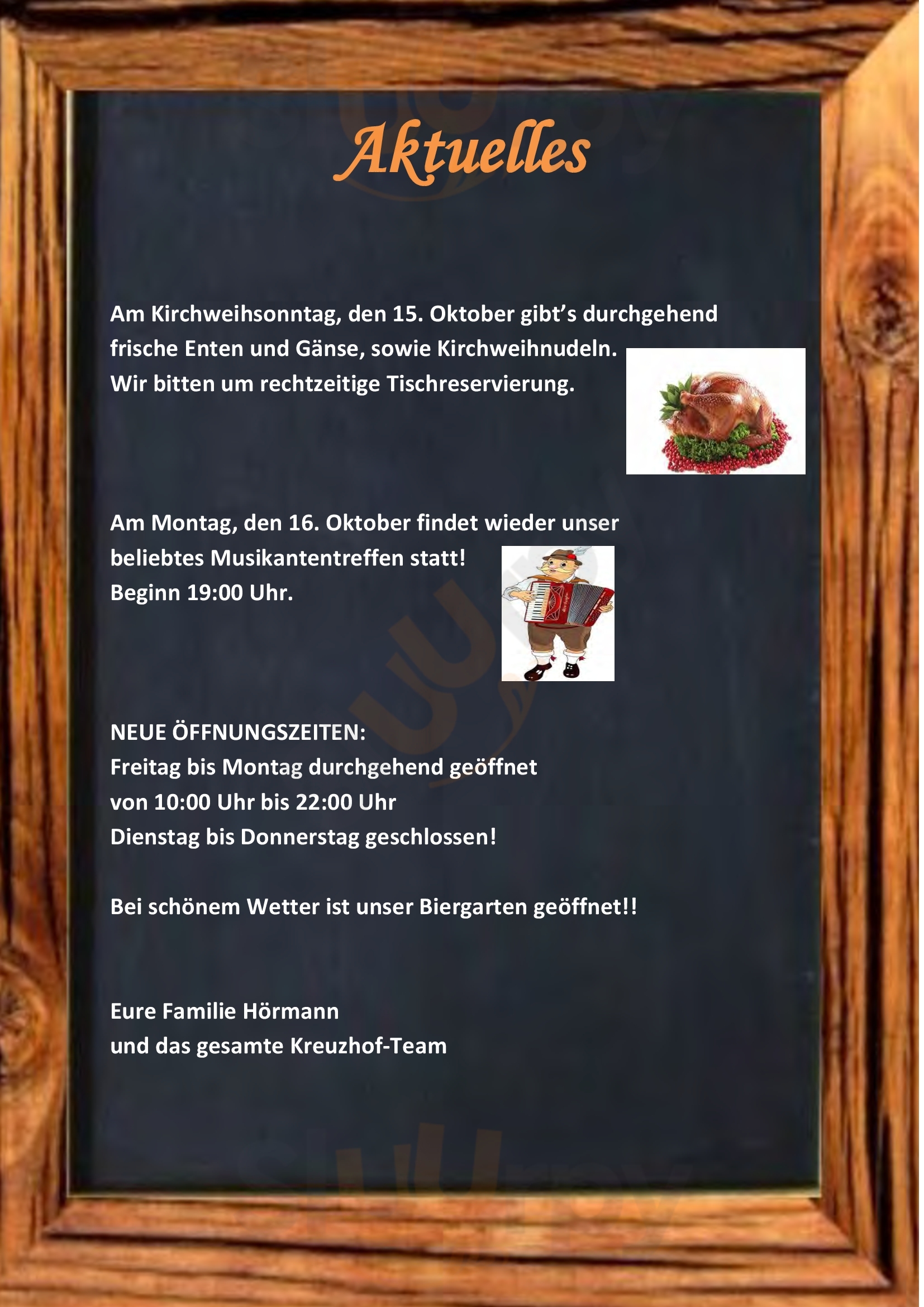 Gaststätte Kreuzhof Bergkirchen Menu - 1