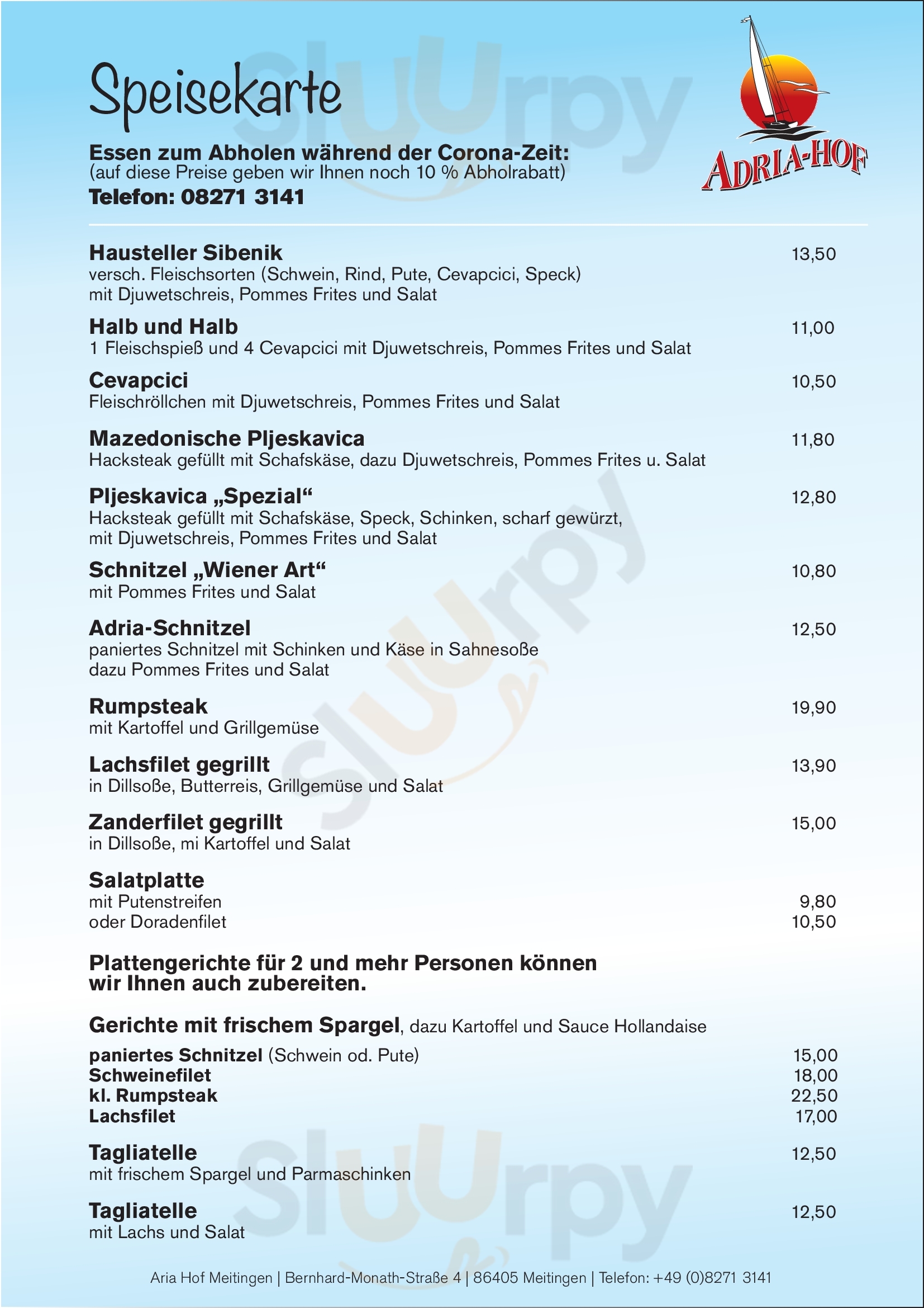 Adria-hof Meitingen Menu - 1