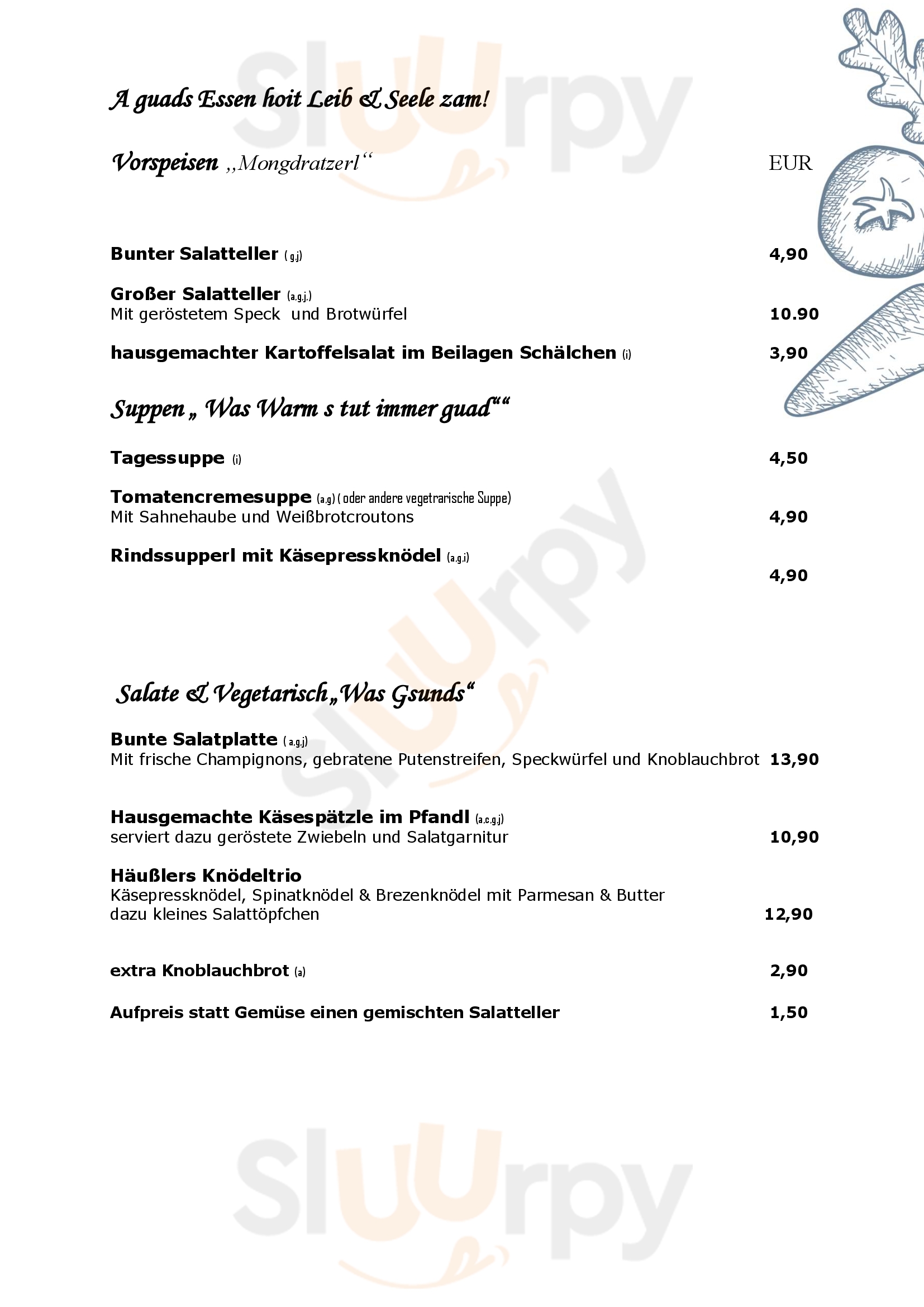 Hotel, Restaurant, Cafe Häußler Reichertshofen Menu - 1