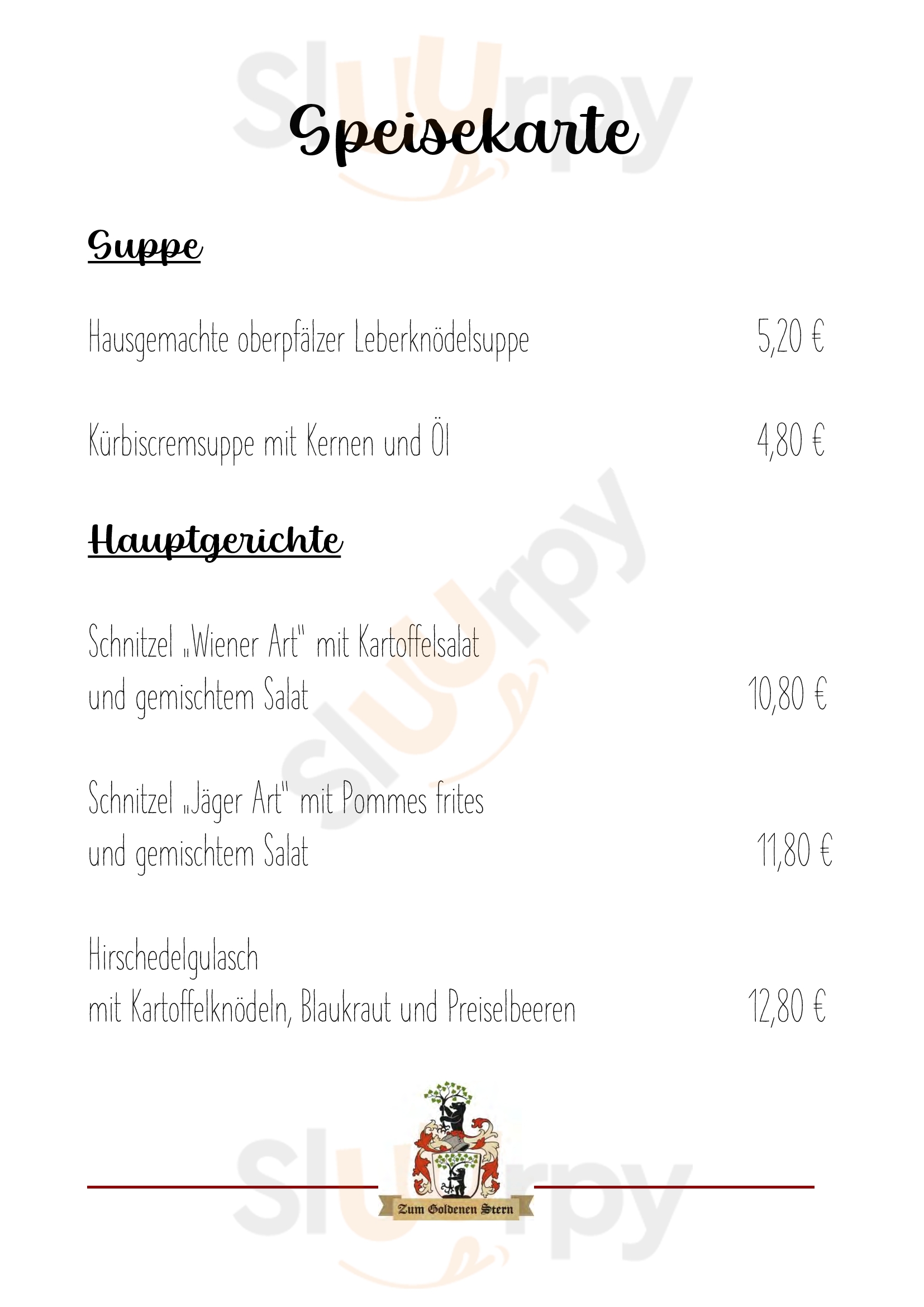 Zum Goldenen Stern Falkenberg Menu - 1