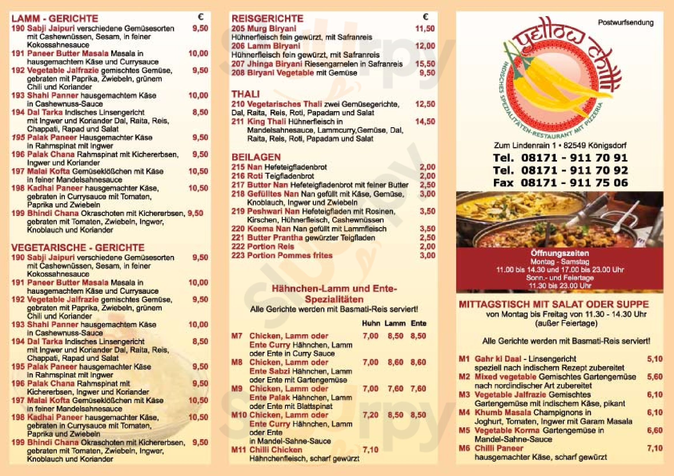 Yellow Chilli Königsdorf Menu - 1