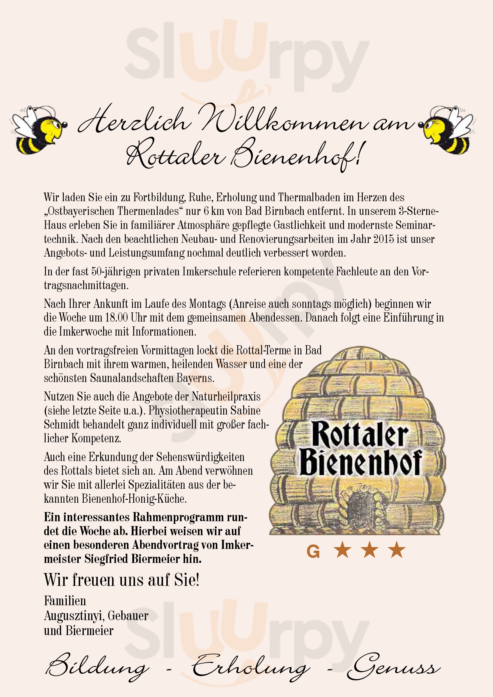 Rottaler Bienenhof Bayerbach Menu - 1