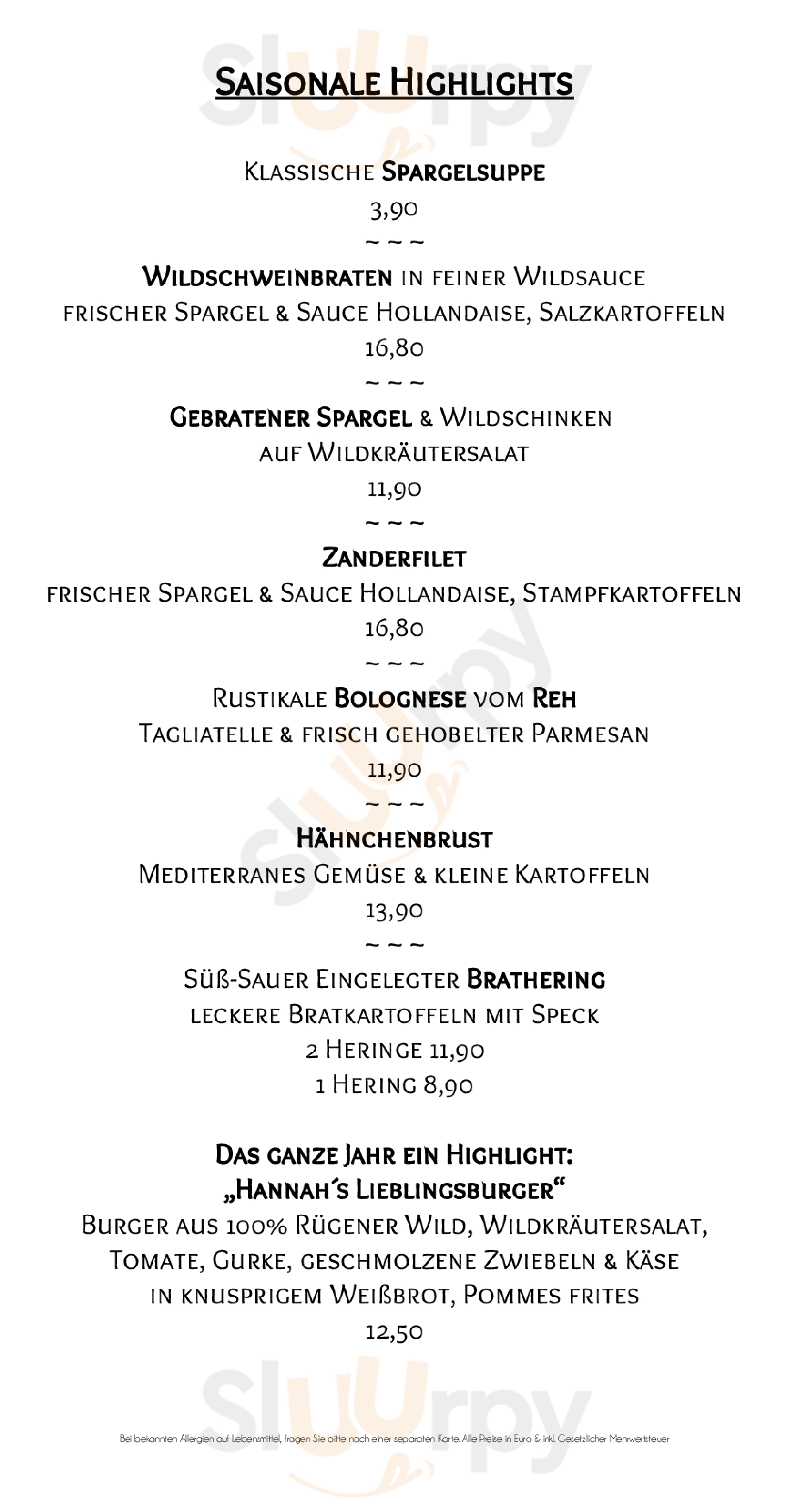 Grützmann's Samtens Menu - 1