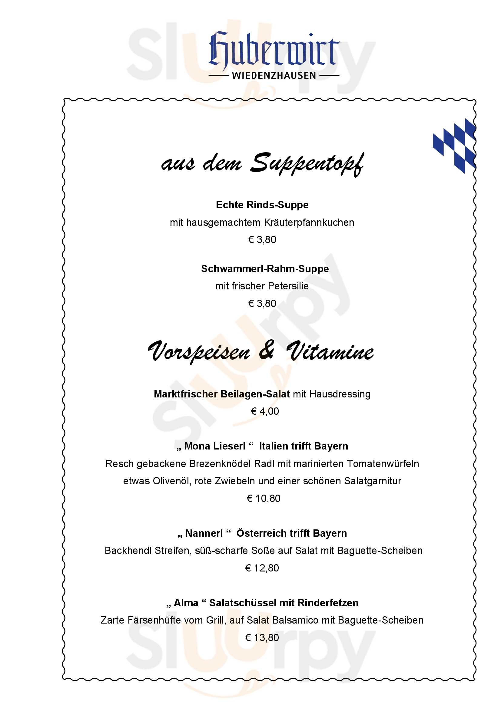 Huberwirt - Metzgerei Braun Wiedenzhausen Menu - 1