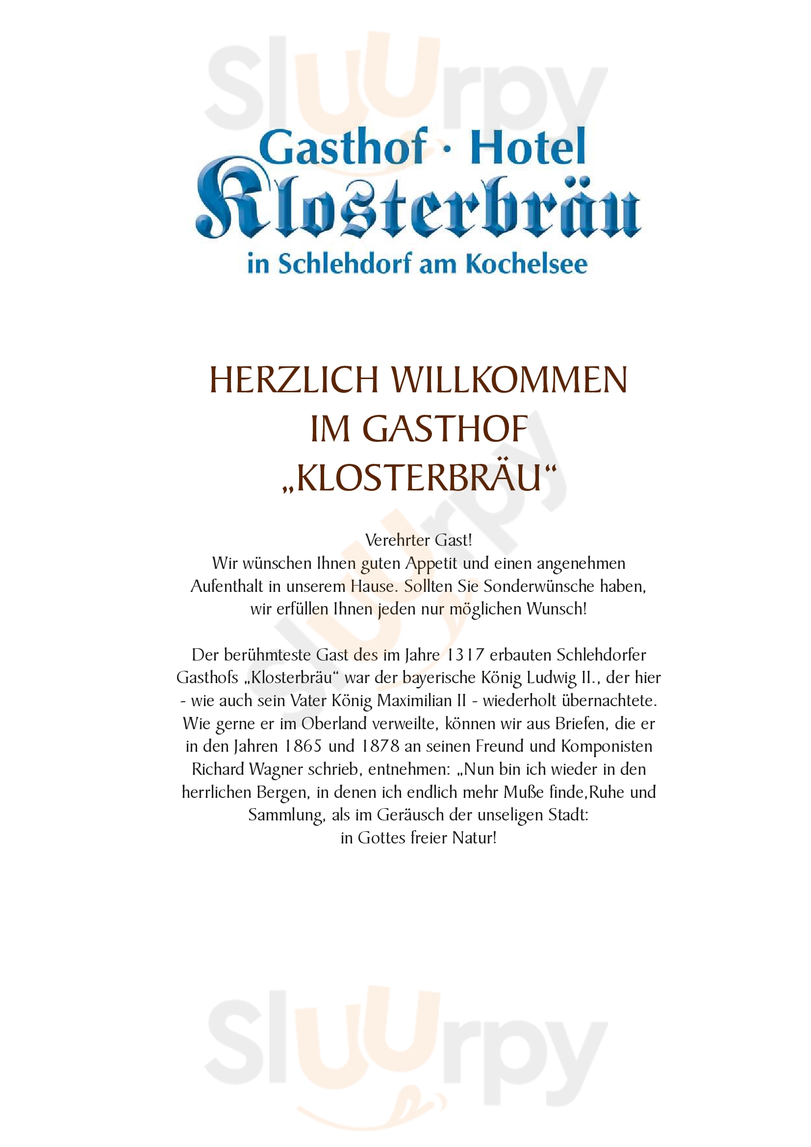 Gasthof Und Hotel Klosterbräu Schlehdorf Menu - 1