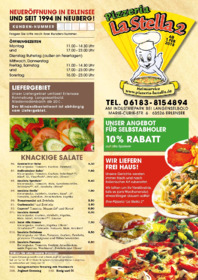 Pizzeria La Stella menu