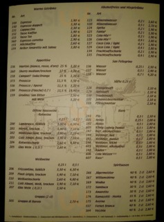 La Terrazza Prittriching menu