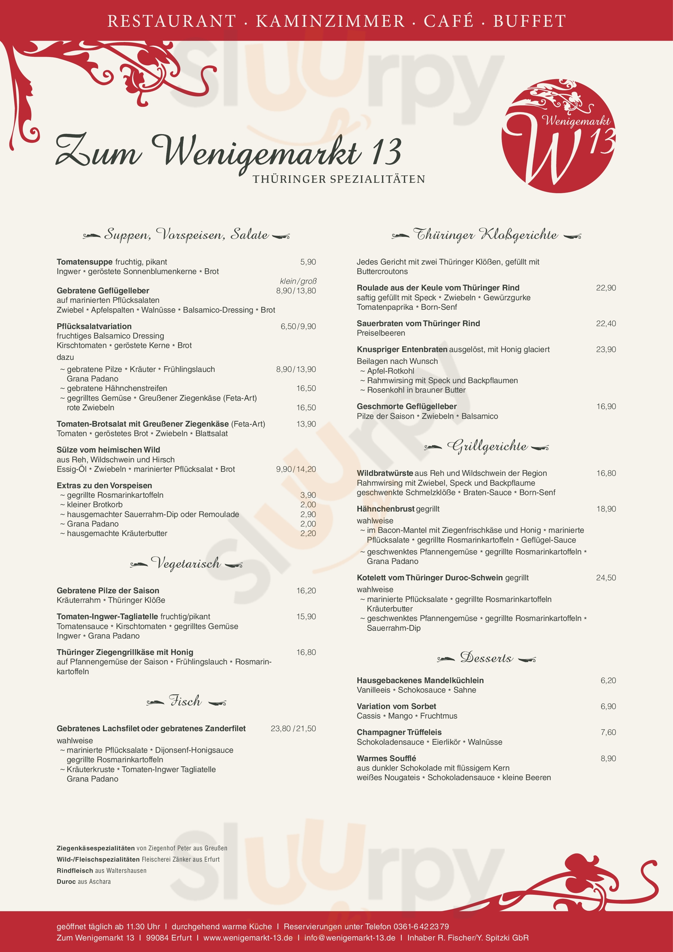 Zum Wenigemarkt 13 Erfurt Menu - 1