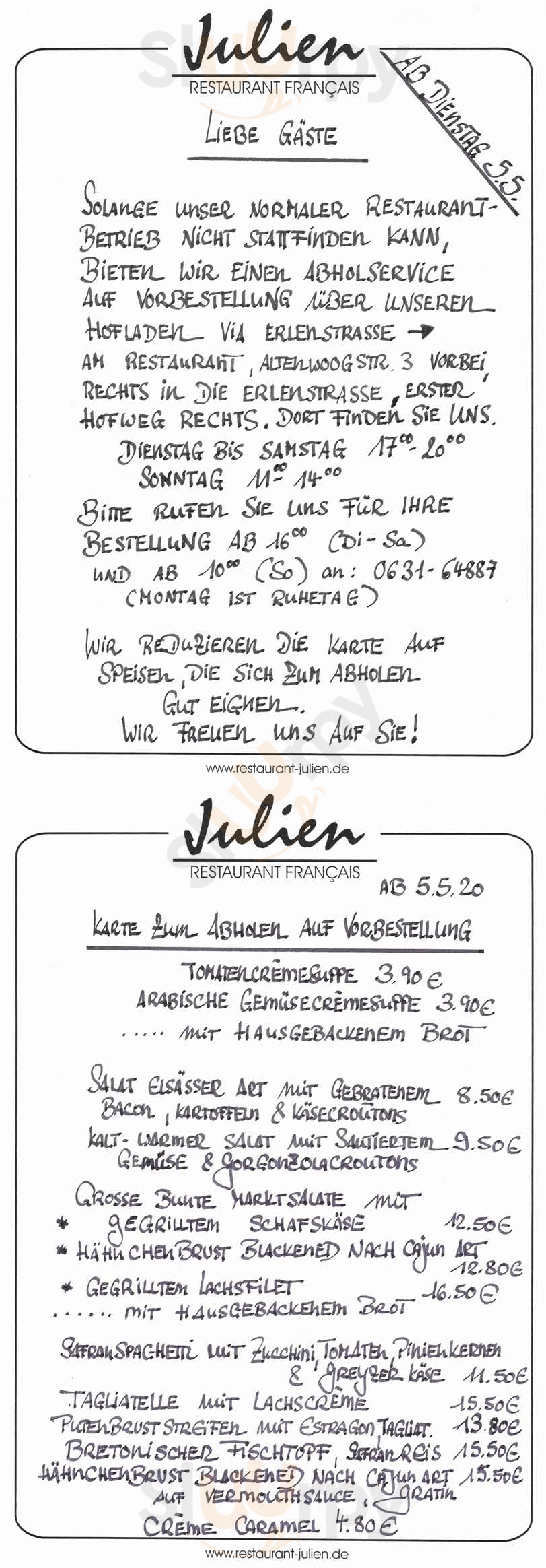 Restaurant Julien Kaiserslautern Menu - 1