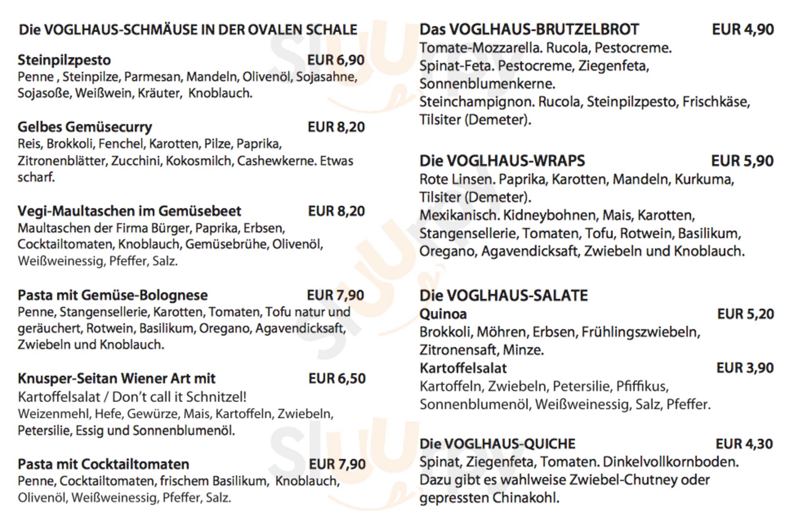 Das Voglhaus Cafe Konstanz Menu - 1