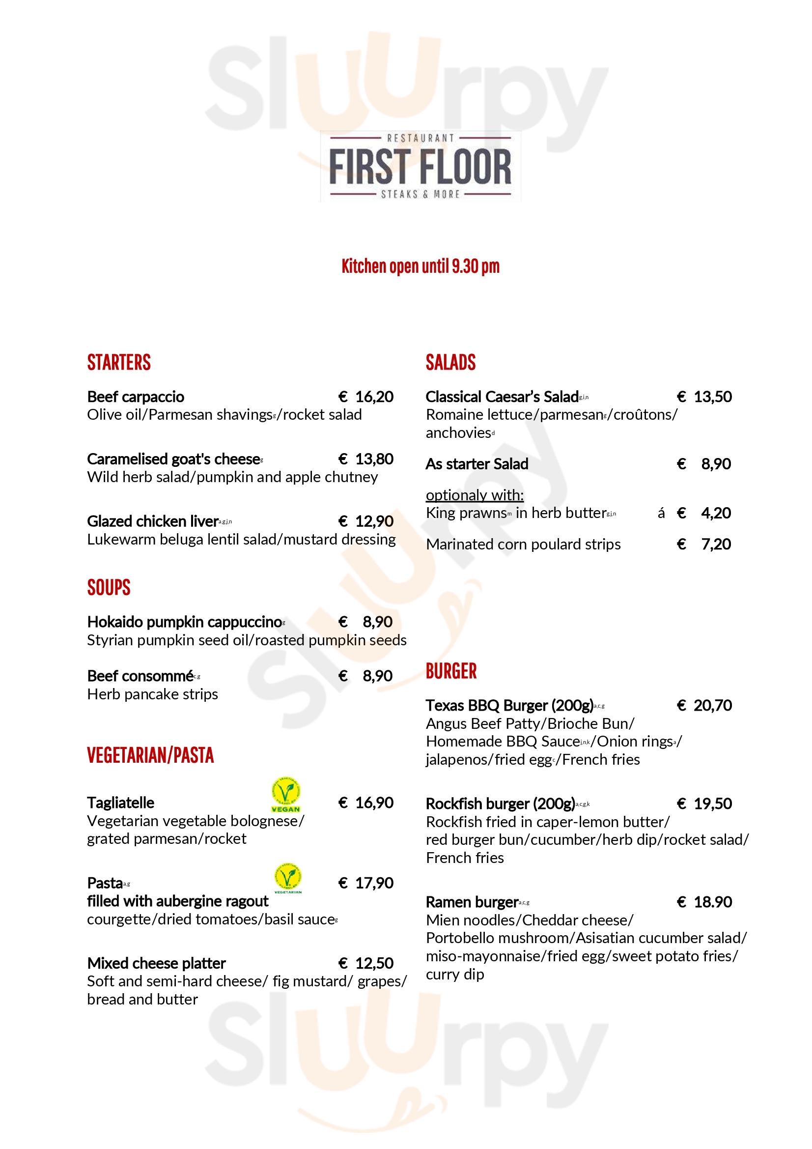 Restaurant First Floor Paderborn Menu - 1