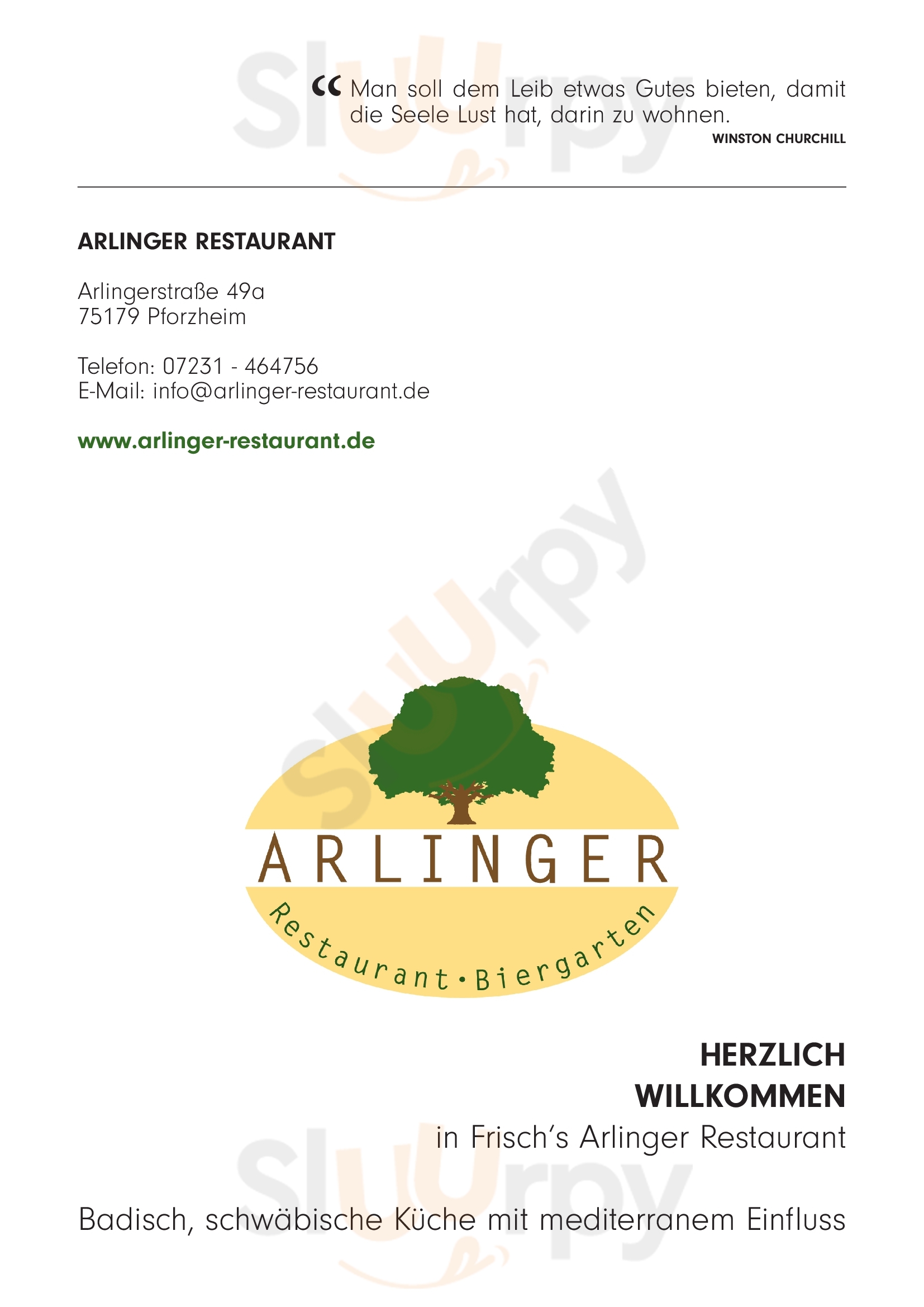 Arlinger Restaurant Pforzheim Menu - 1