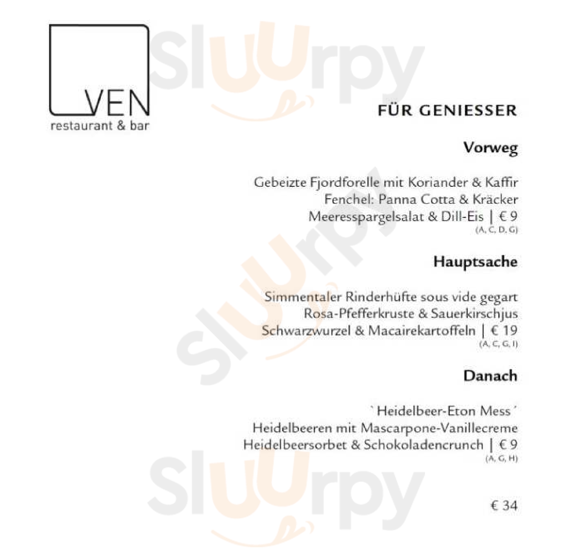 Ven Restaurant (innside By Melia) Dresden Menu - 1