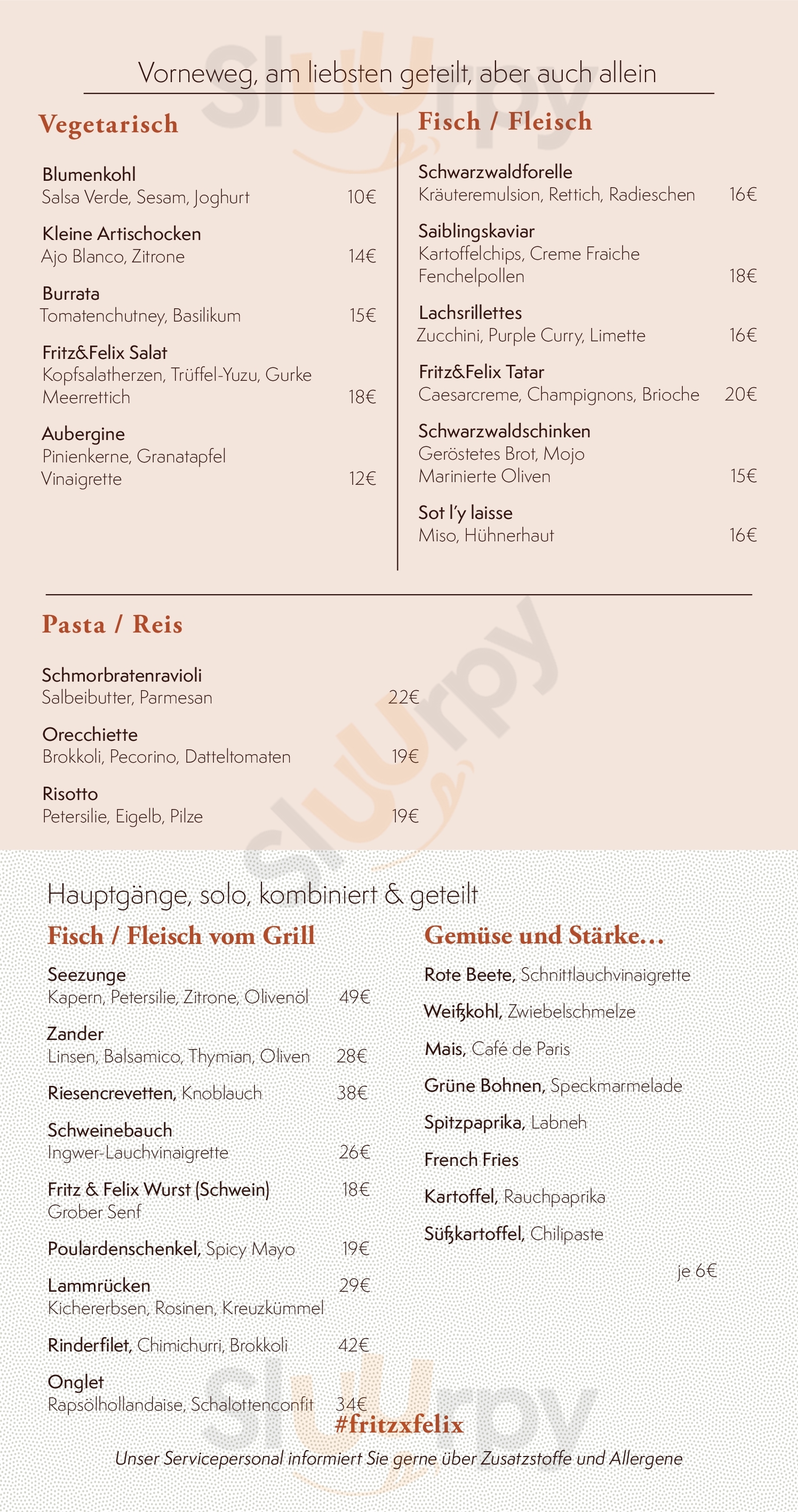 Fritz & Felix Baden-Baden Menu - 1