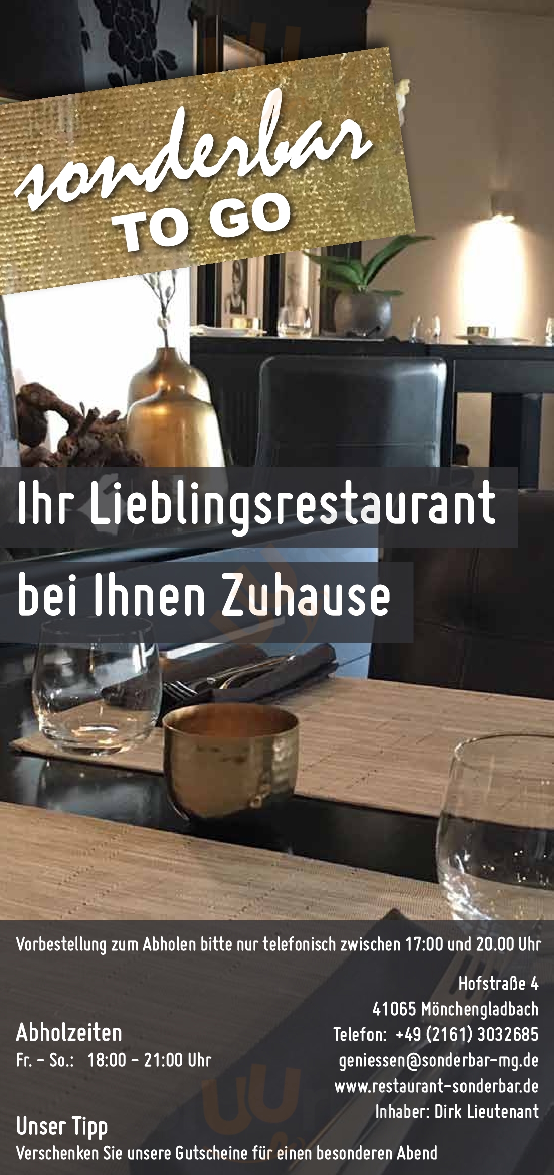 Restaurant Sonderbar Mönchengladbach Menu - 1