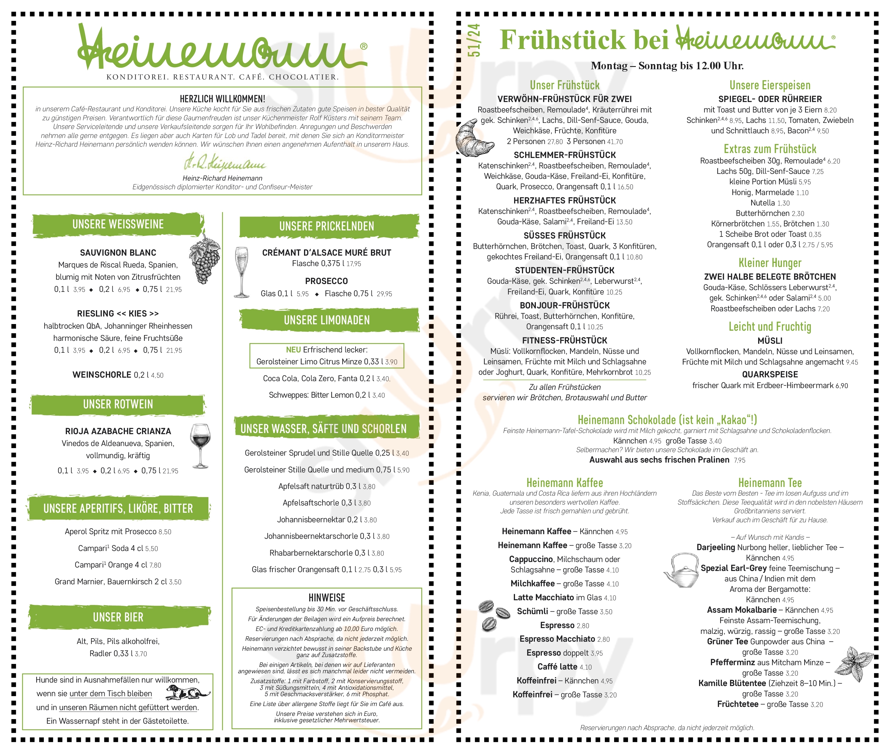 Cafe Heinemann Krefeld Menu - 1