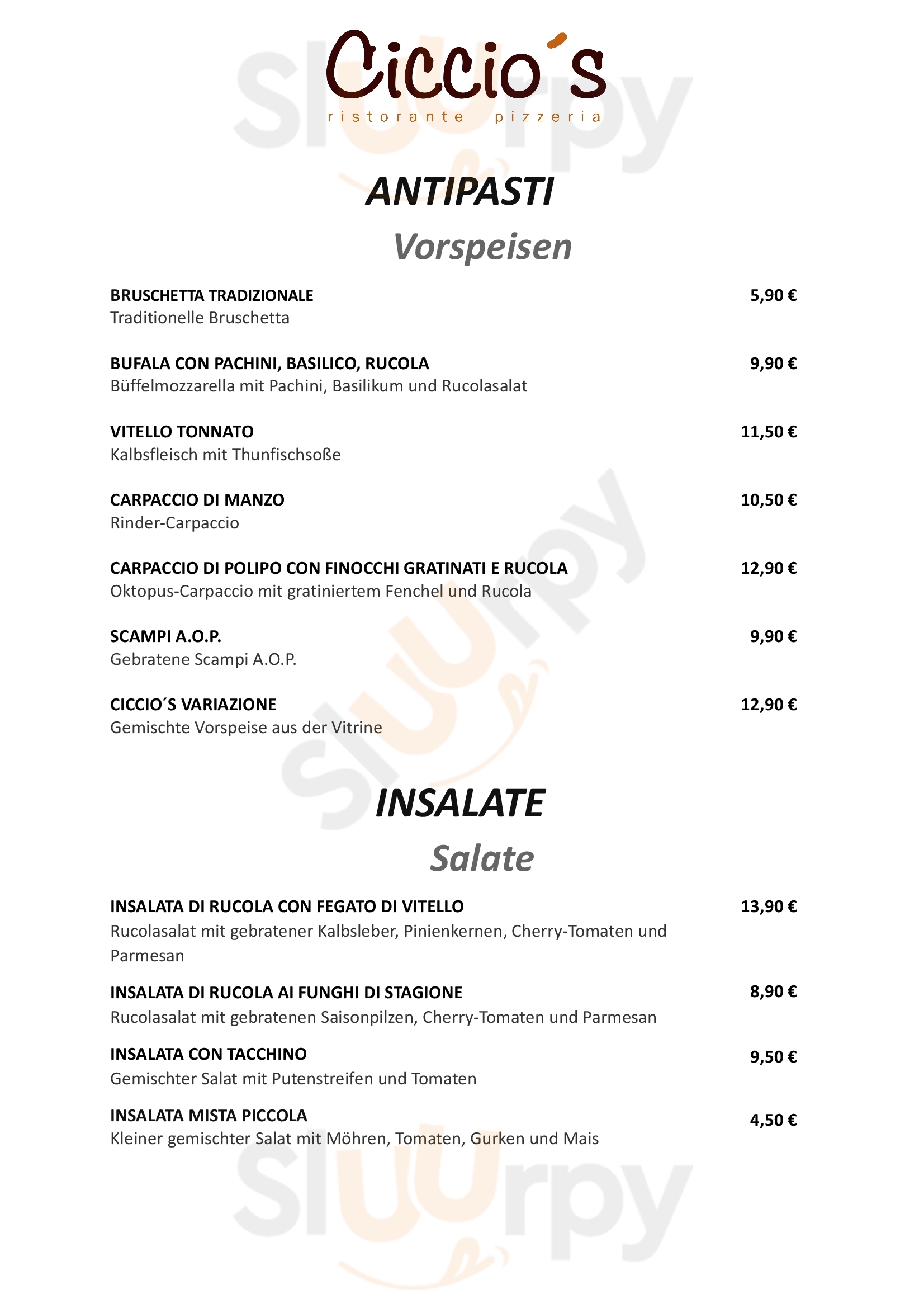 Ciccio's Dortmund Menu - 1