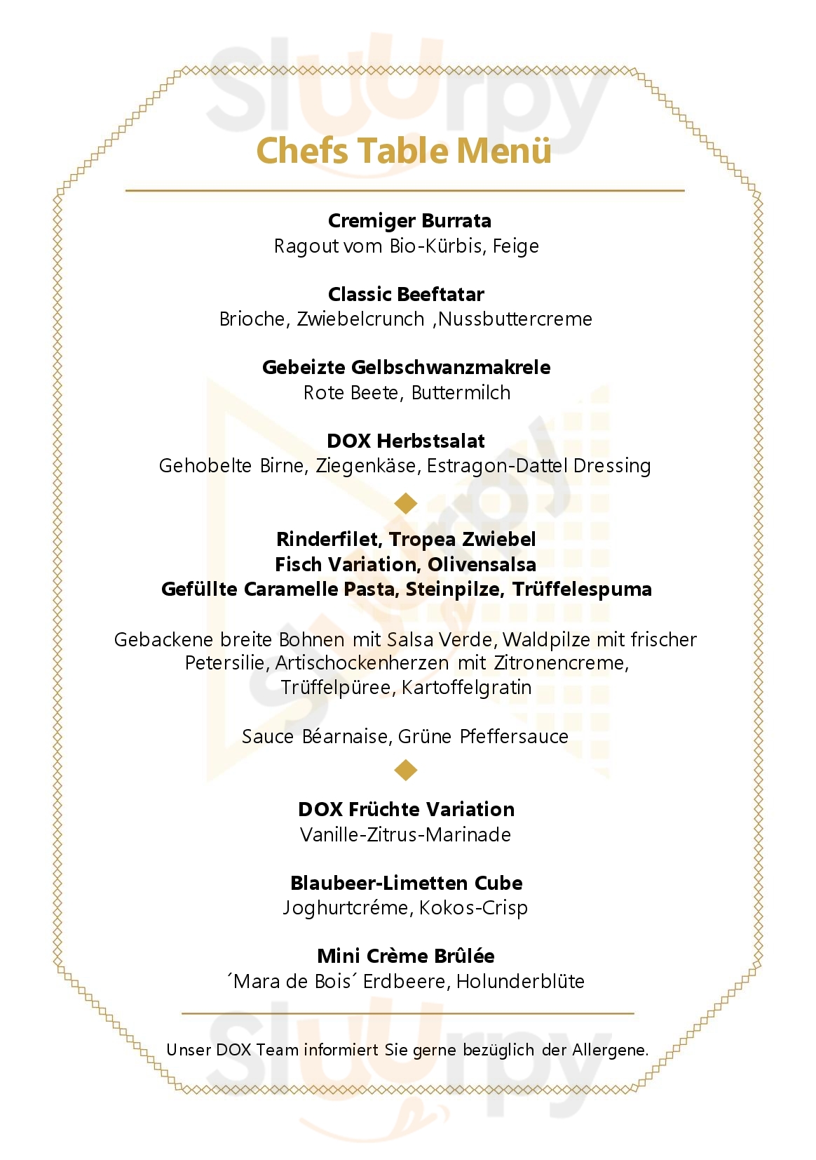 Dox Restaurant & Bar Düsseldorf Menu - 1