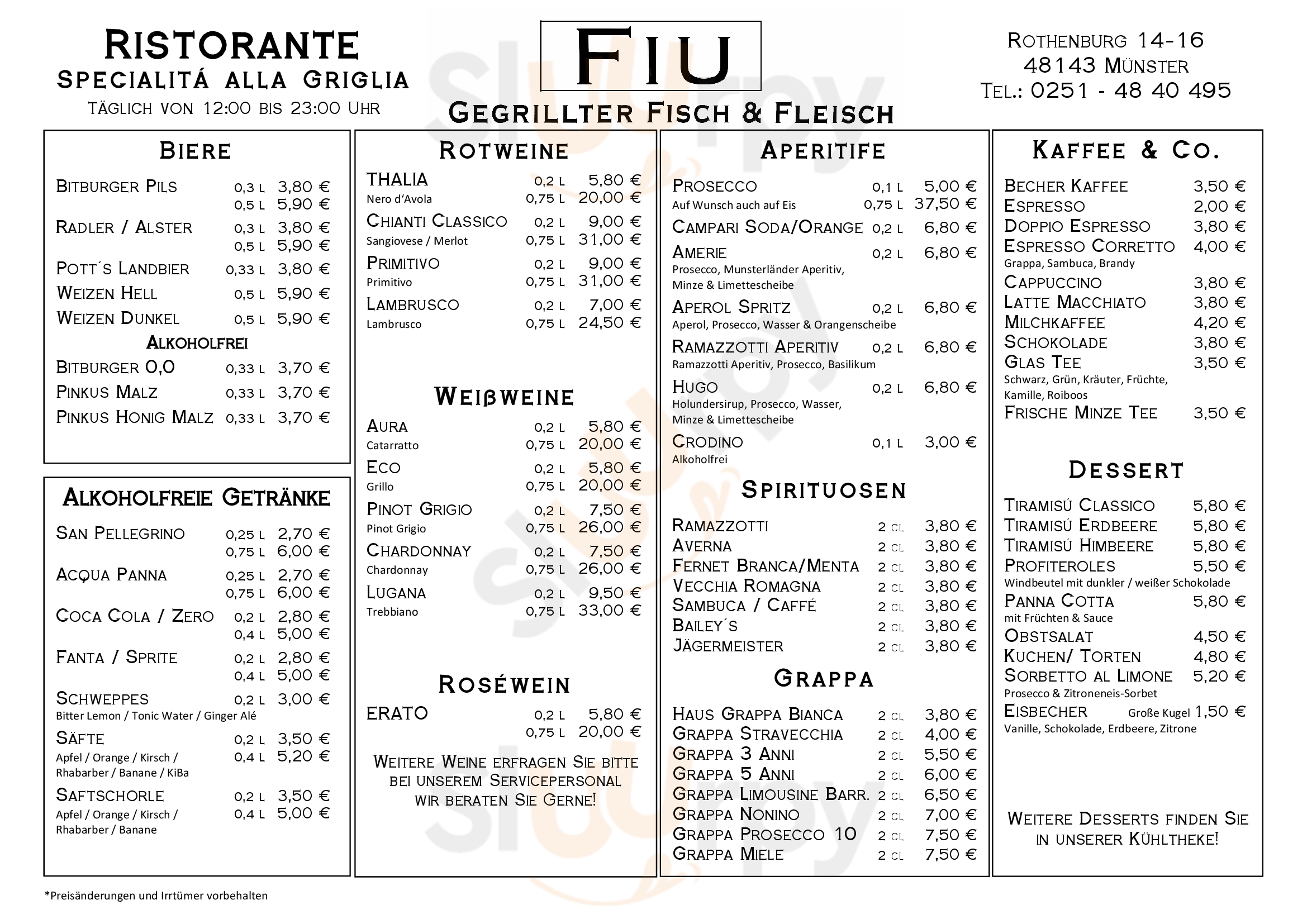 Ristorante Fiu Münster Menu - 1