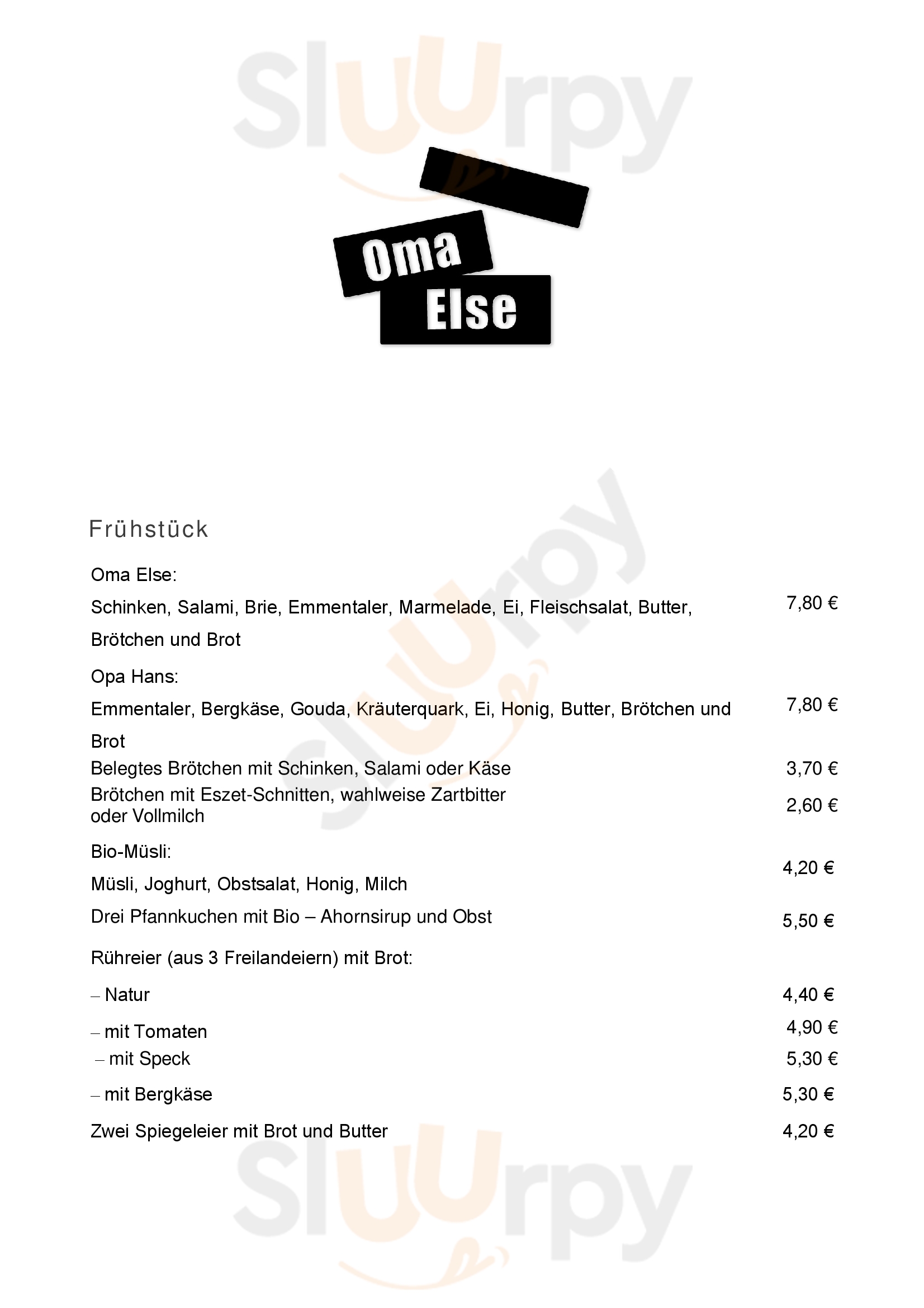 Oma Else Mainz Menu - 1