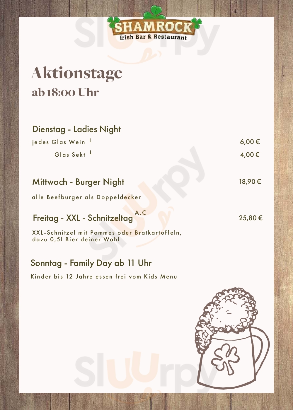 Shamrock Irish Pub Dresden Menu - 1