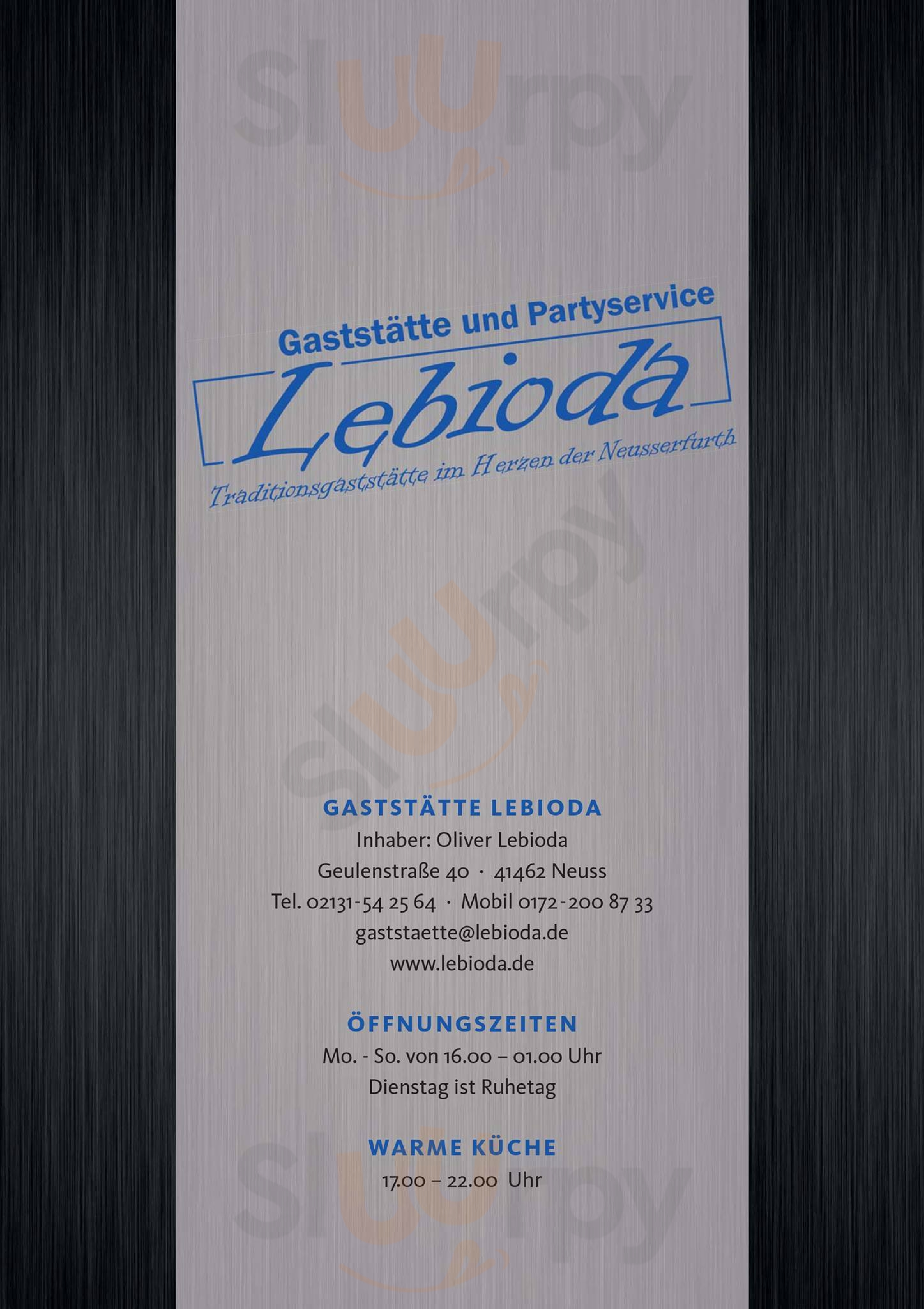 Gaststätte Lebioda Neuss Menu - 1