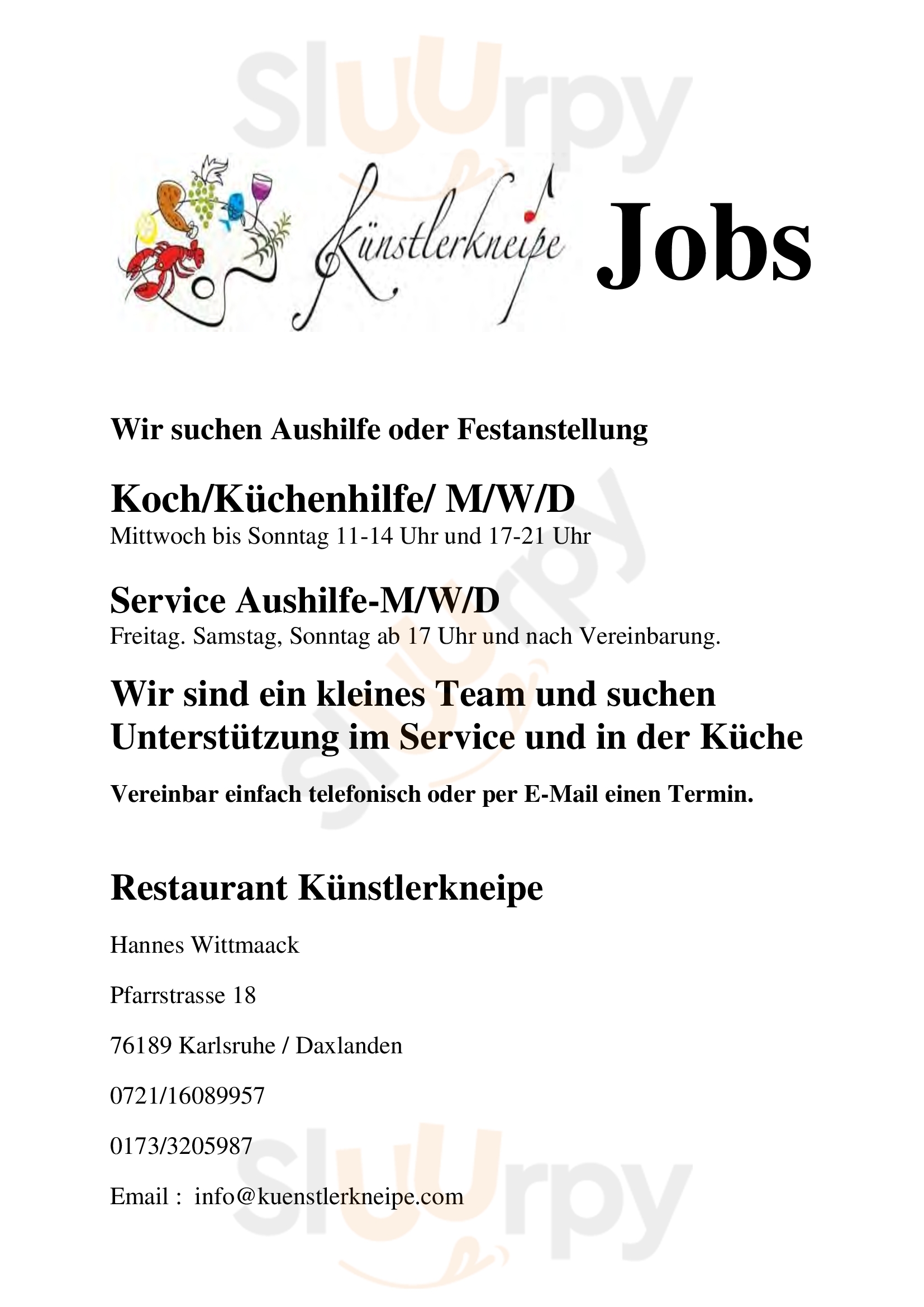 Künstlerkneipe Karlsruhe Menu - 1